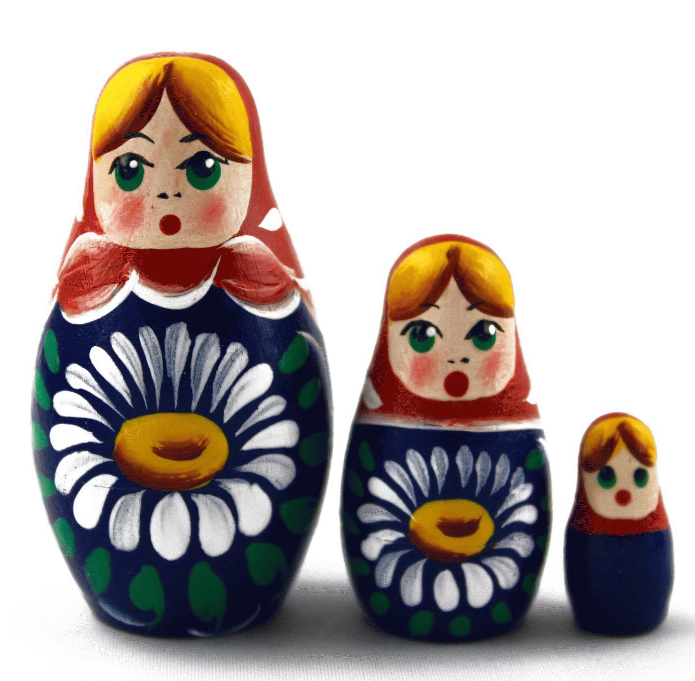 Mini Blue Daisy Matryoshka