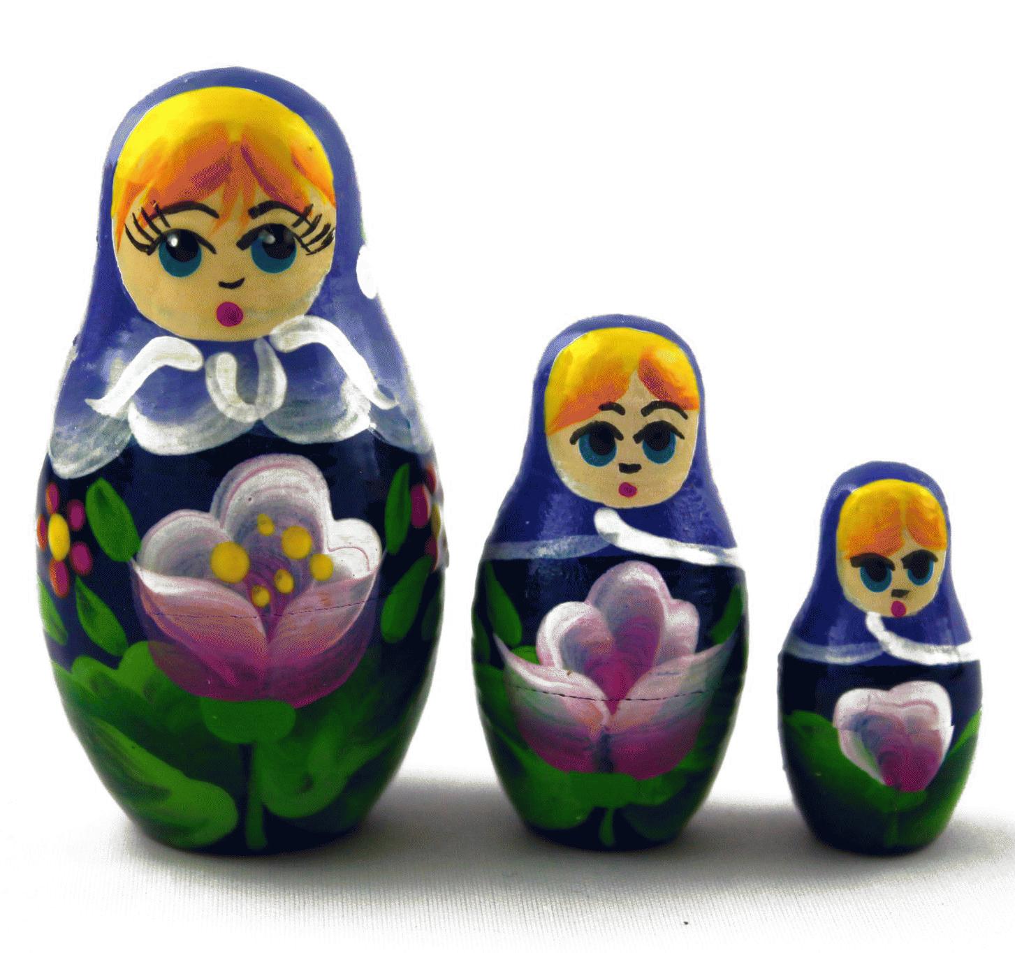 Mini Purple Floral Matryoshka