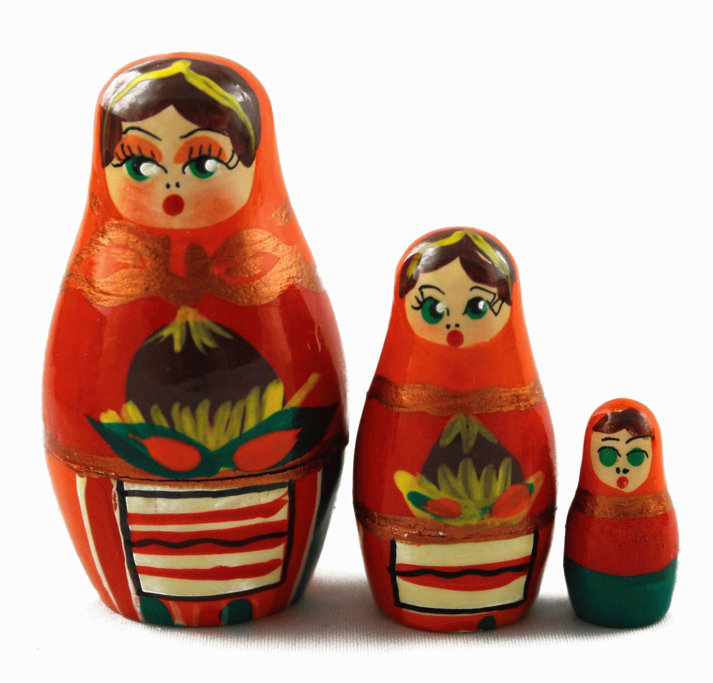 Mini Red Folk Costume Matryoshka