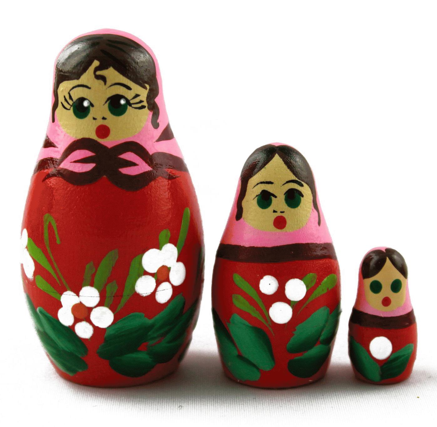Mini Red Floral Matryoshka
