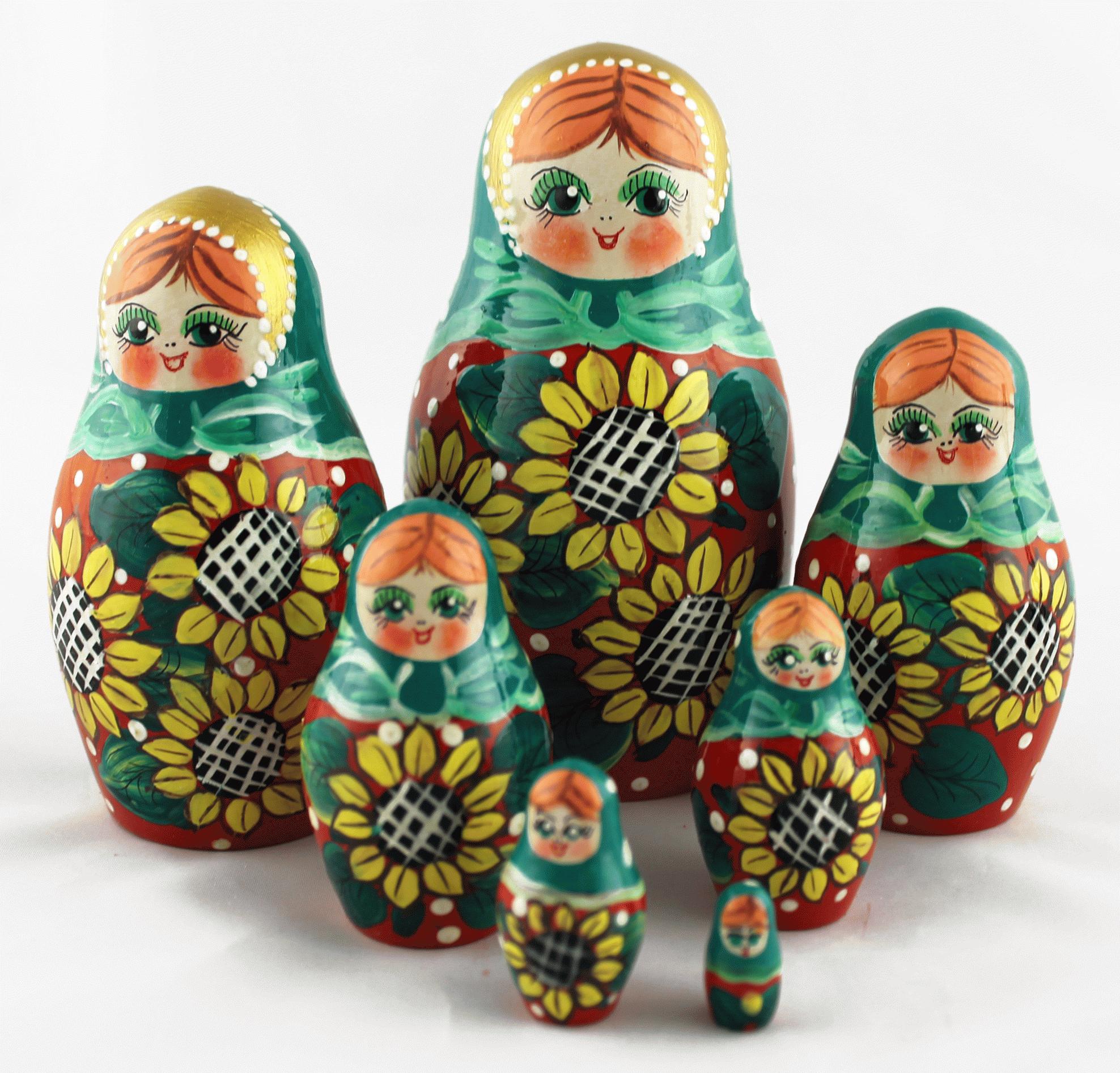 Sunflower Matryoshka Nesting Doll