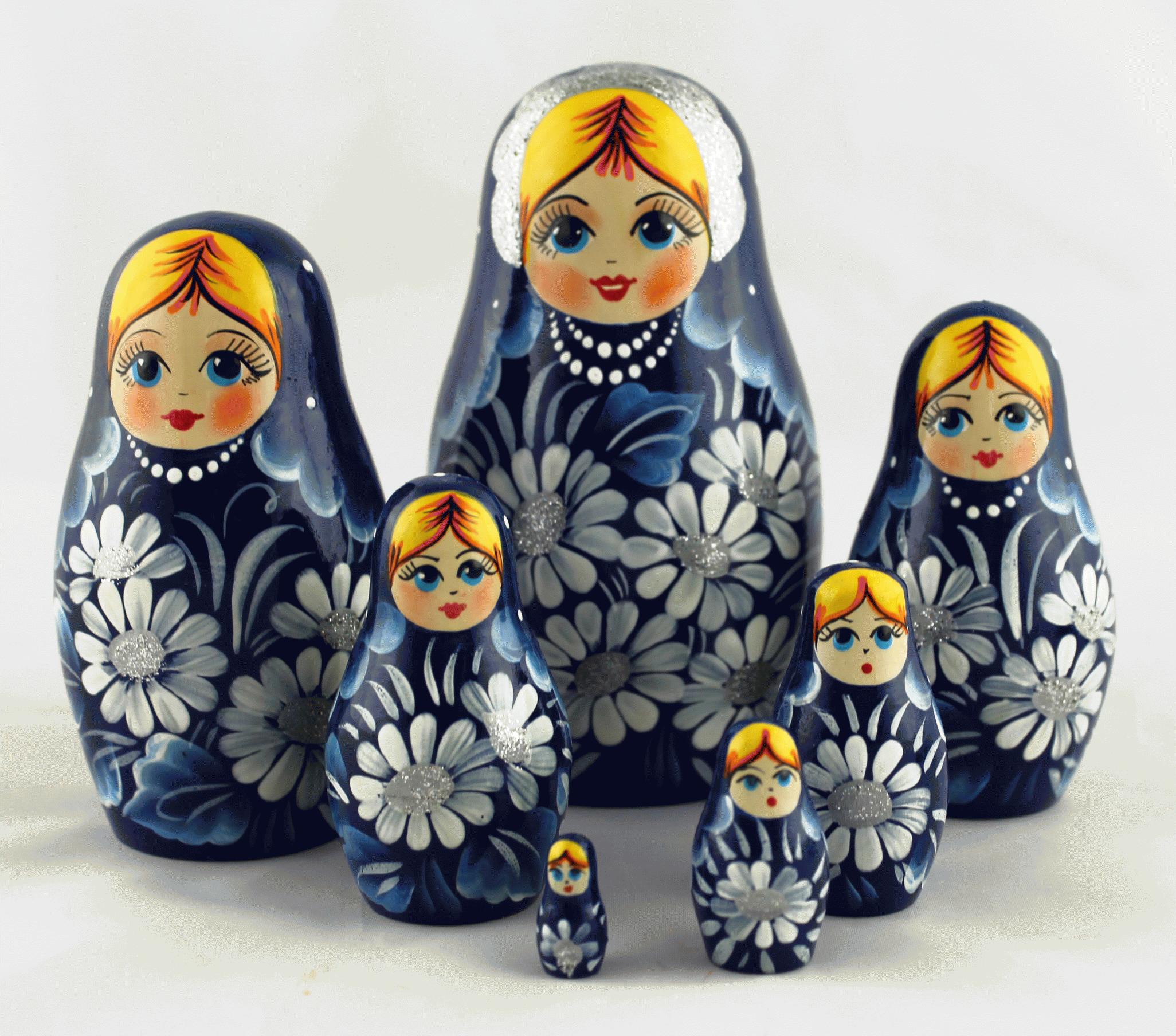 Blue Daisy Matryoshka