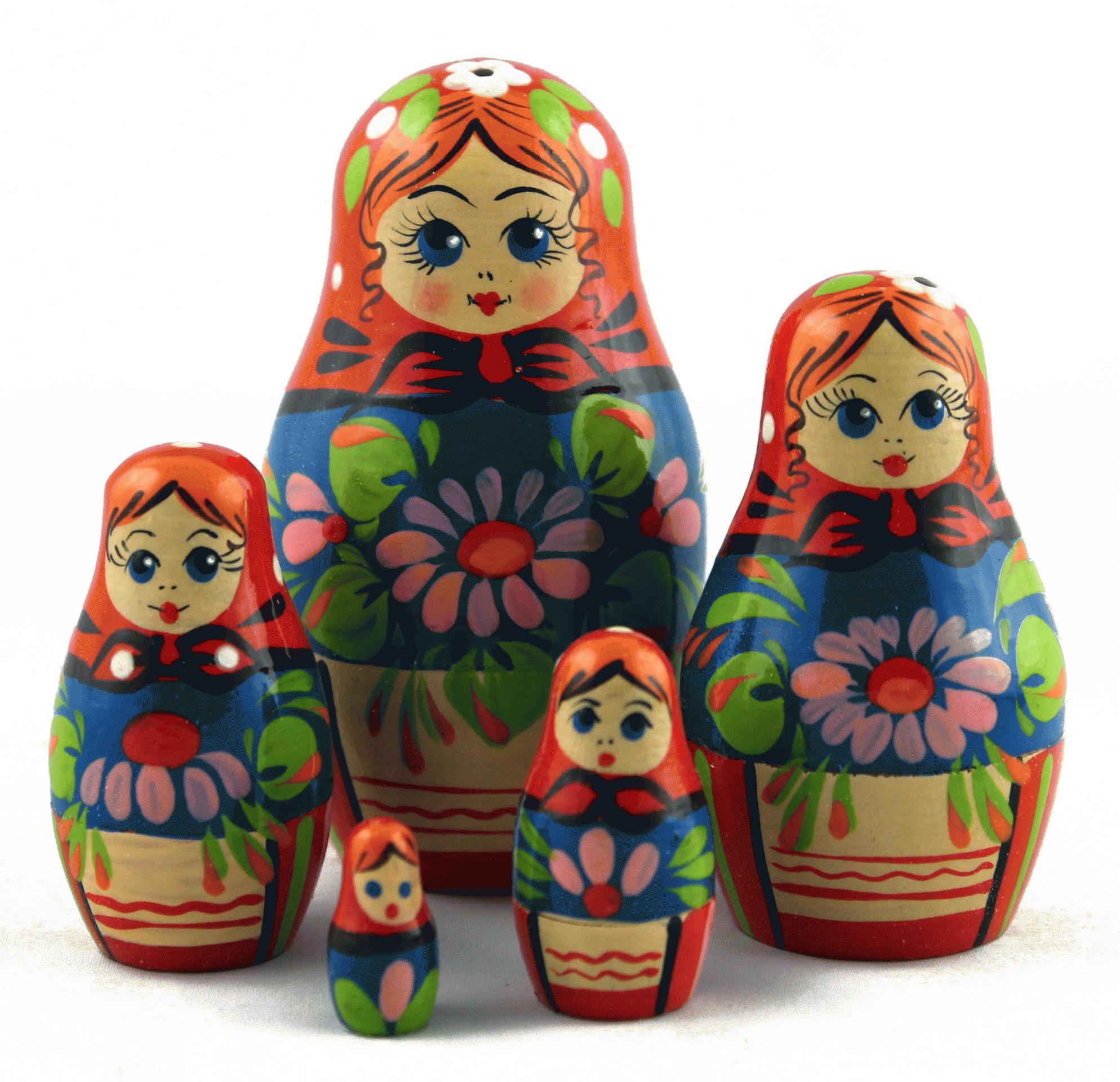 Traditional Floral Matryoshka Dolls