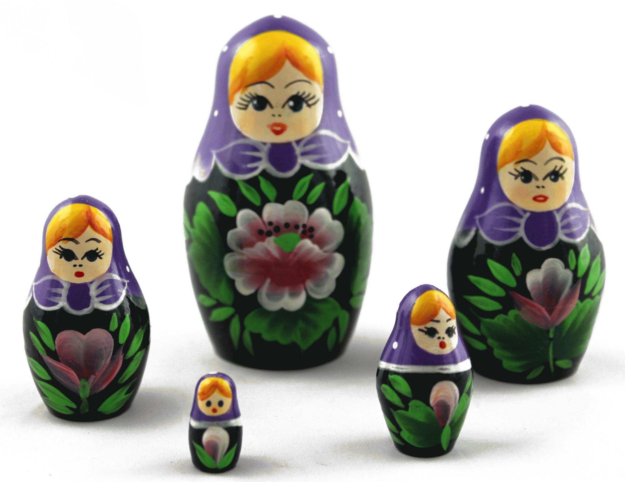 Purple Floral Nesting Dolls