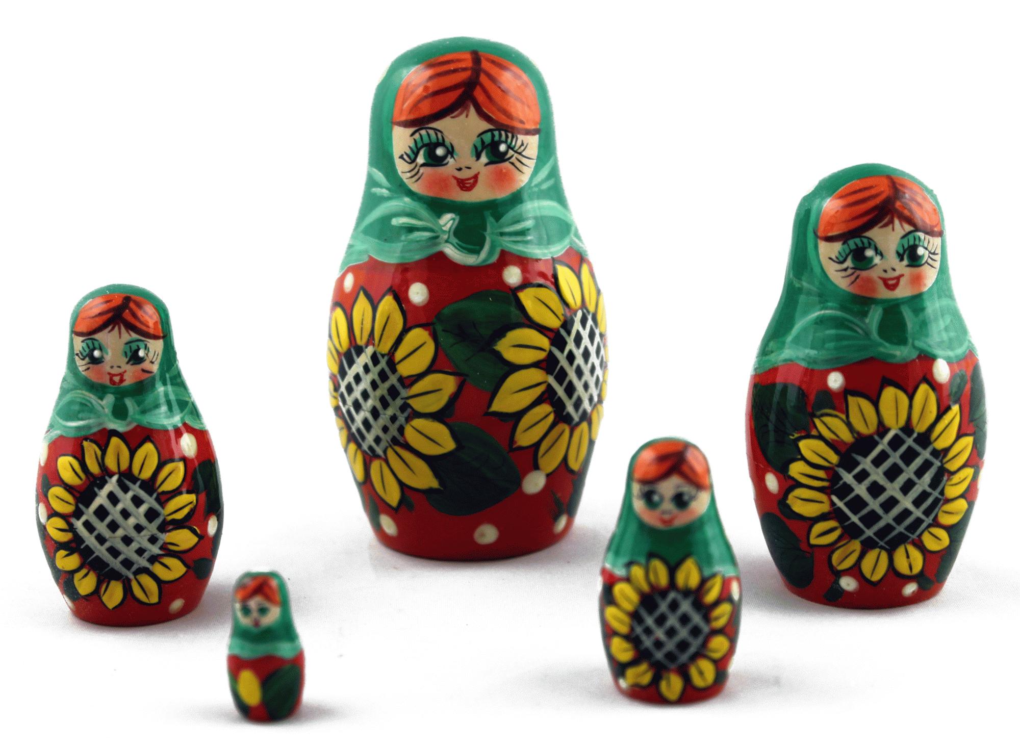 Sunflower Matryoshka Nesting Dolls