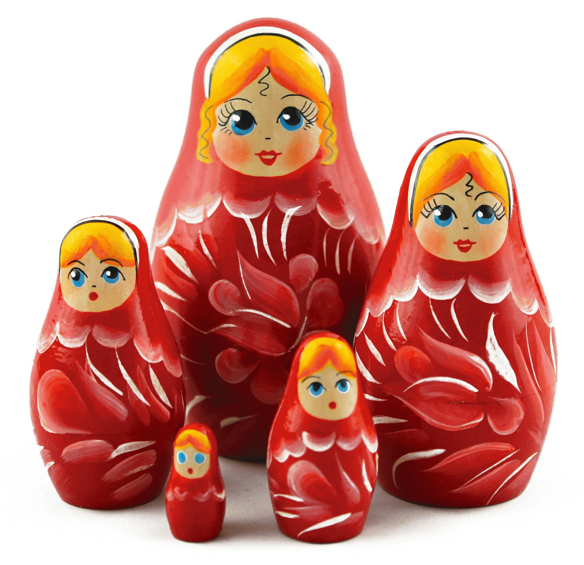 Red Floral Matryoshka Dolls