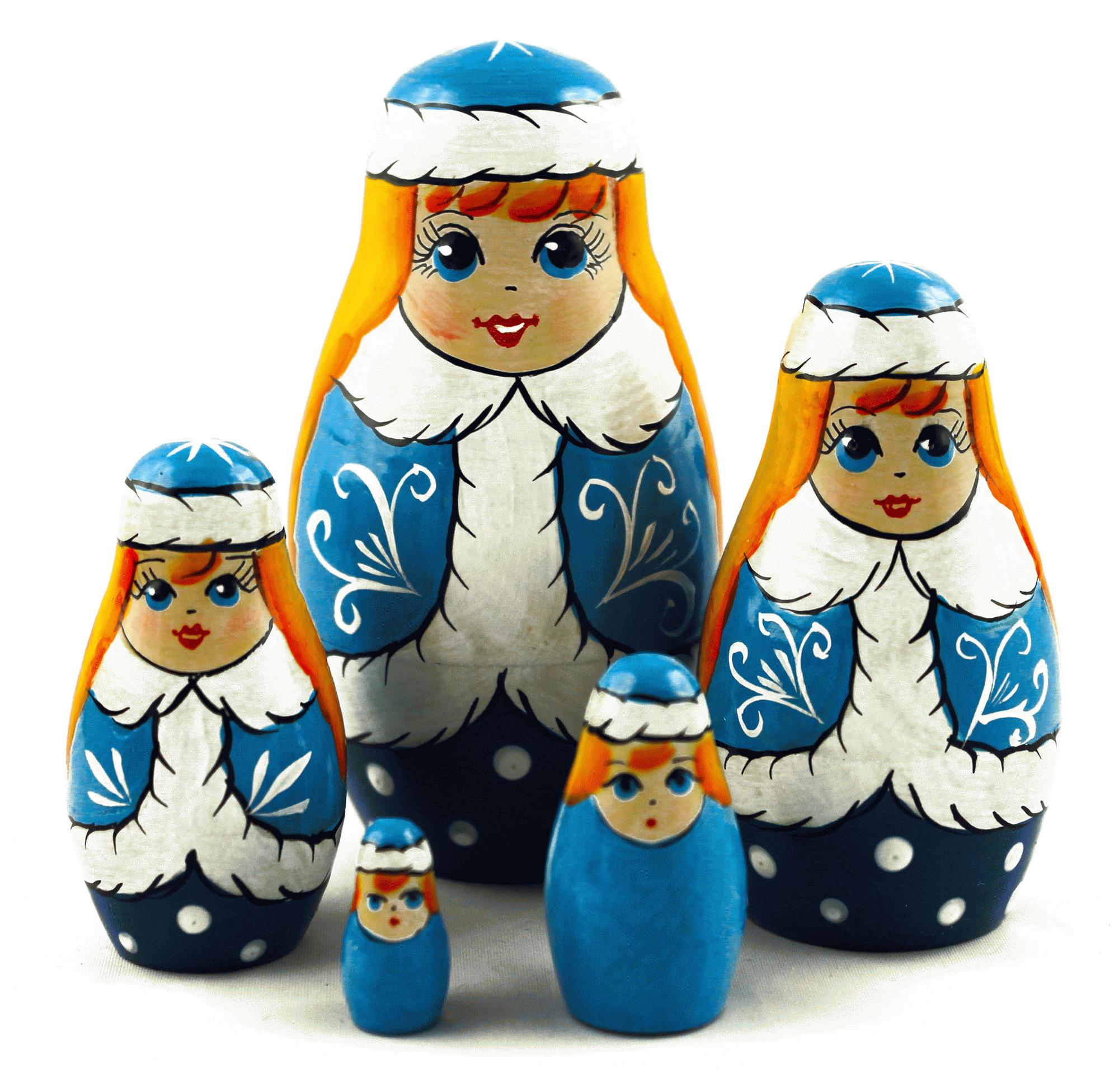 Winter Girl Matryoshka Nesting Dolls