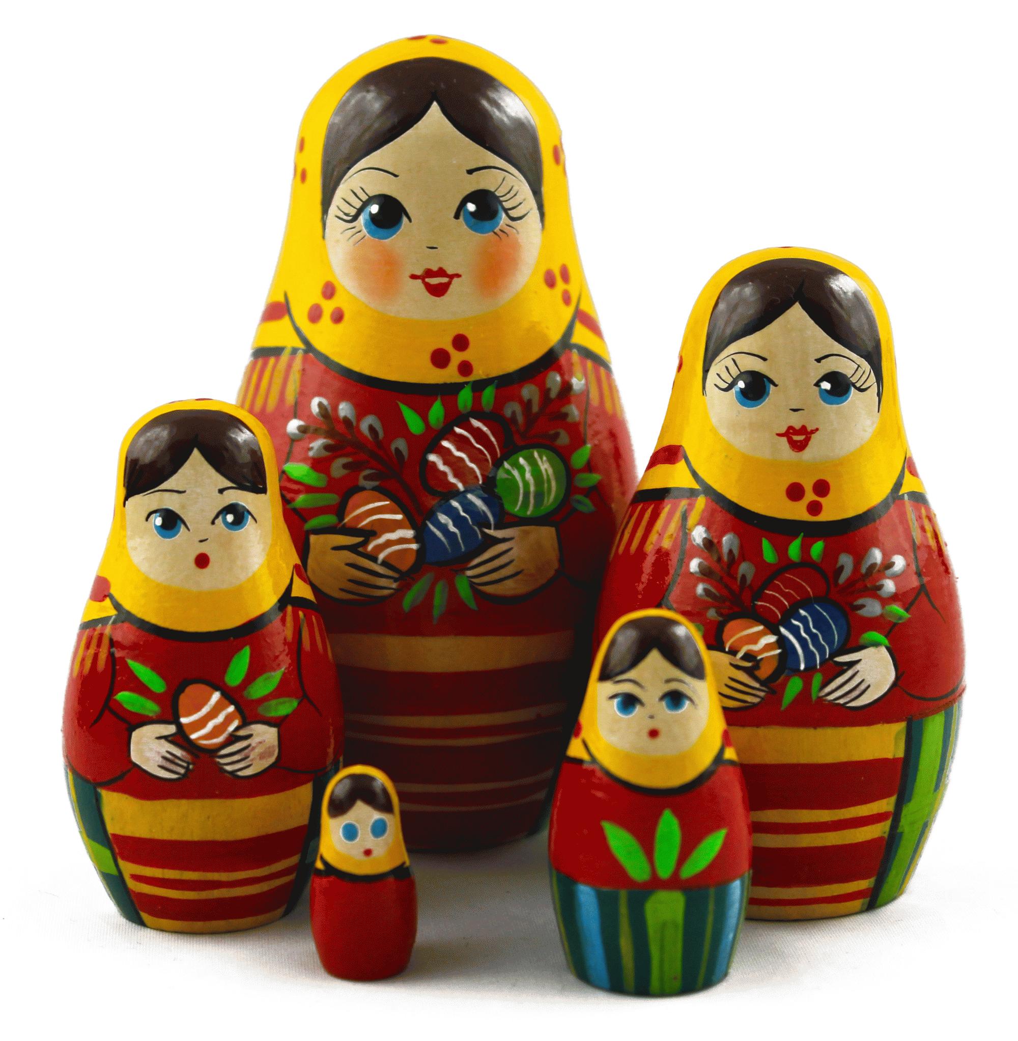 Easter Matryoshka Set with Painted Eggs