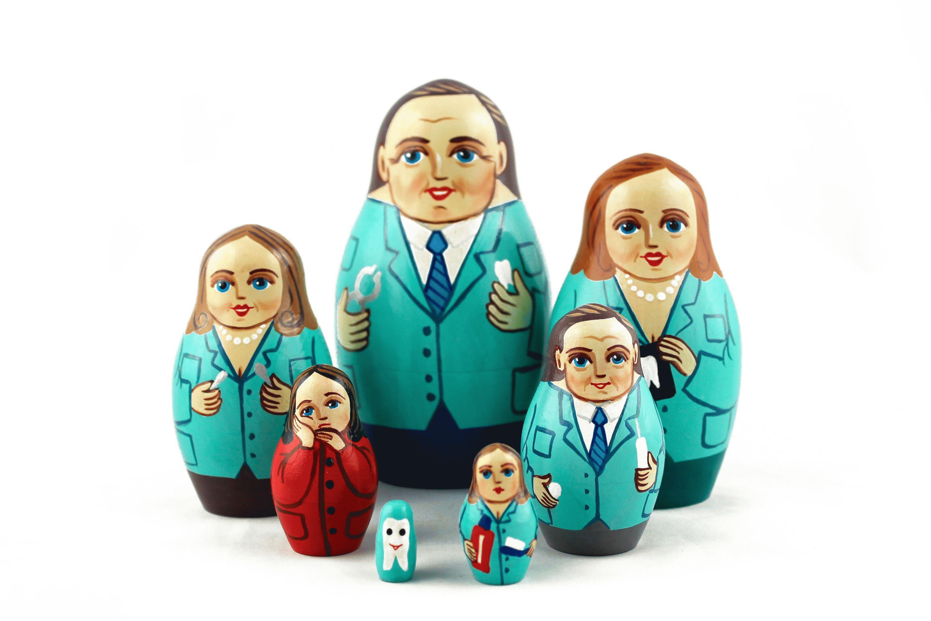 Nesting Dolls with Dental Team Theme