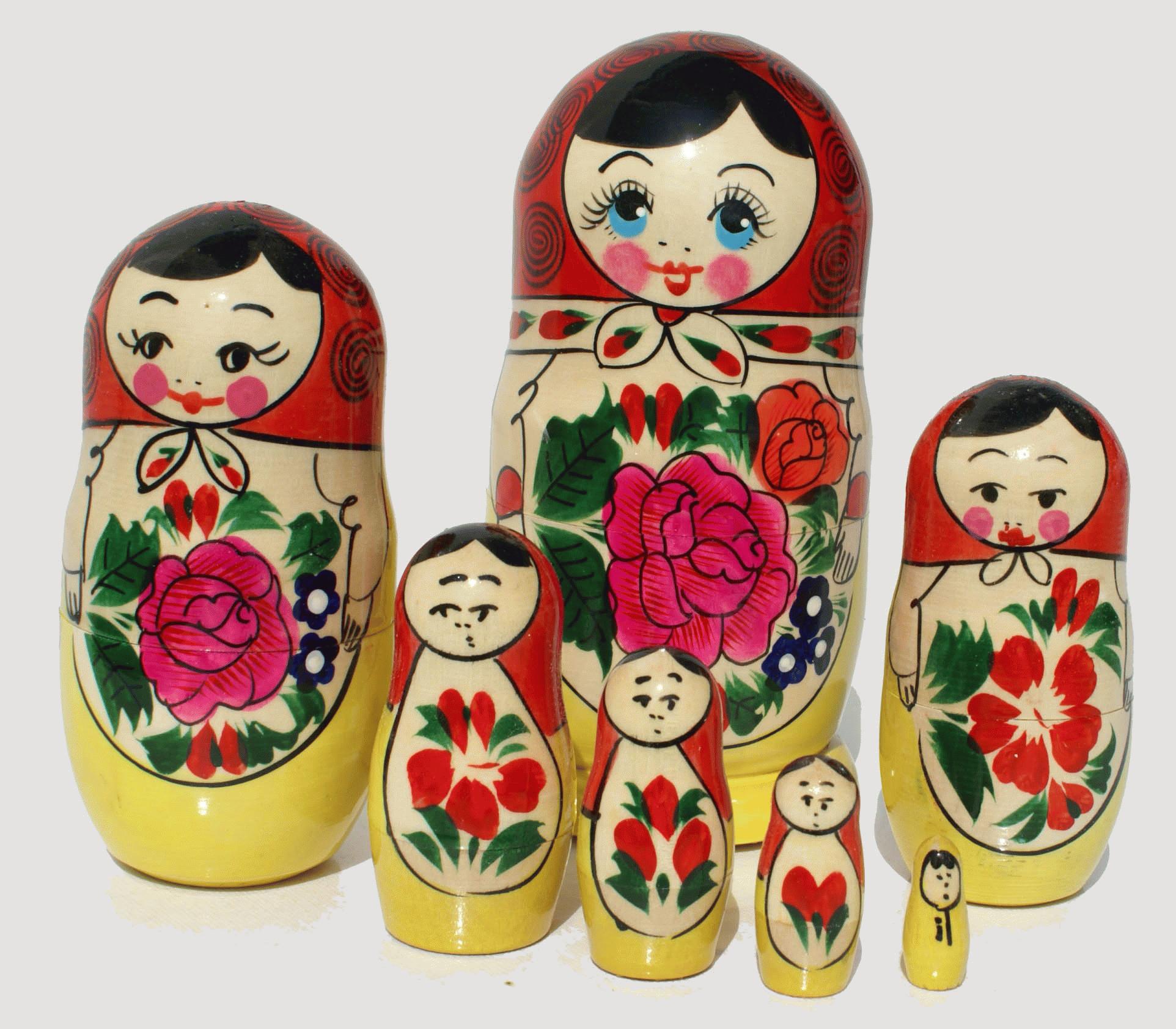 Matryoshka with Pink Rose