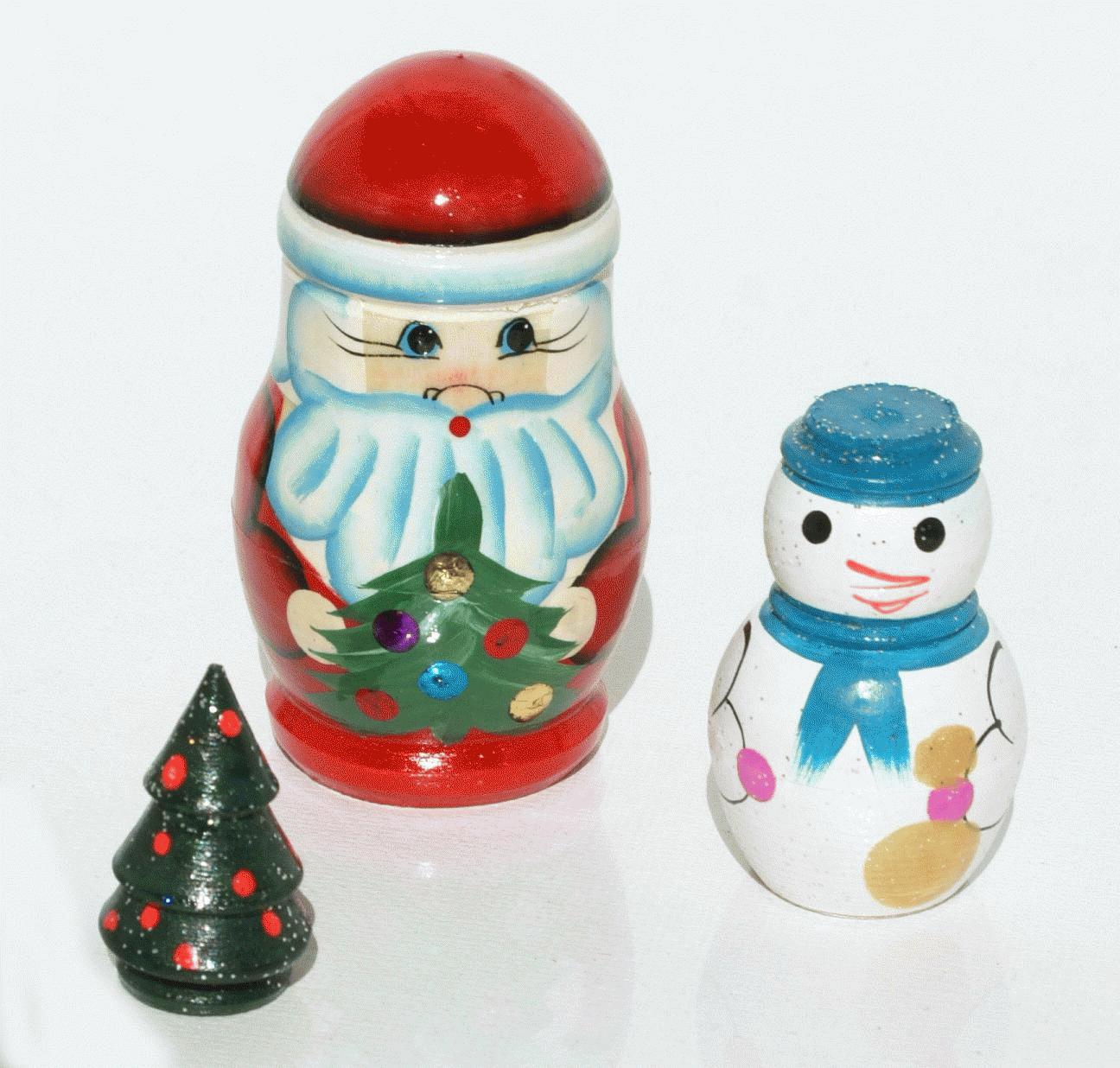 Santa, Snowman & Christmas Tree Matryoshka