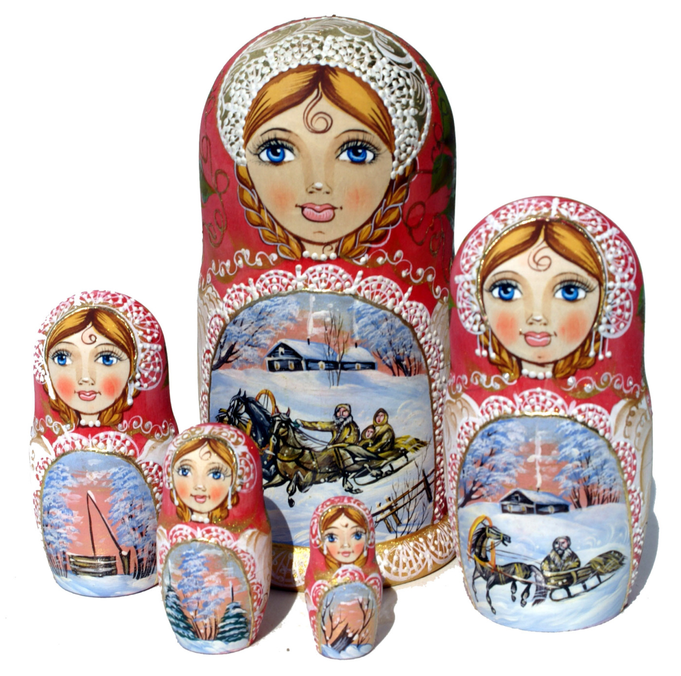 Winter Sleigh Scene Matryoshka