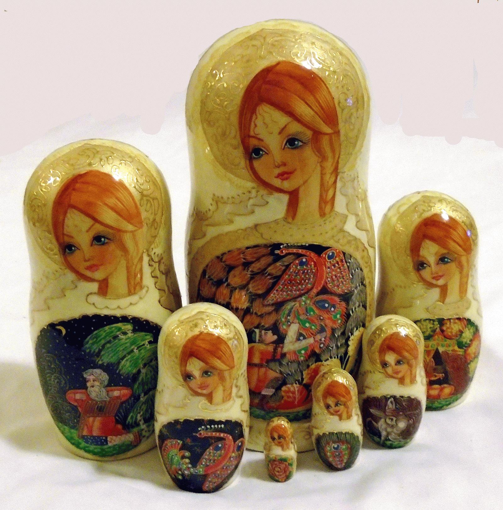 Matryoshka Set with Fairy-Tale Scenes