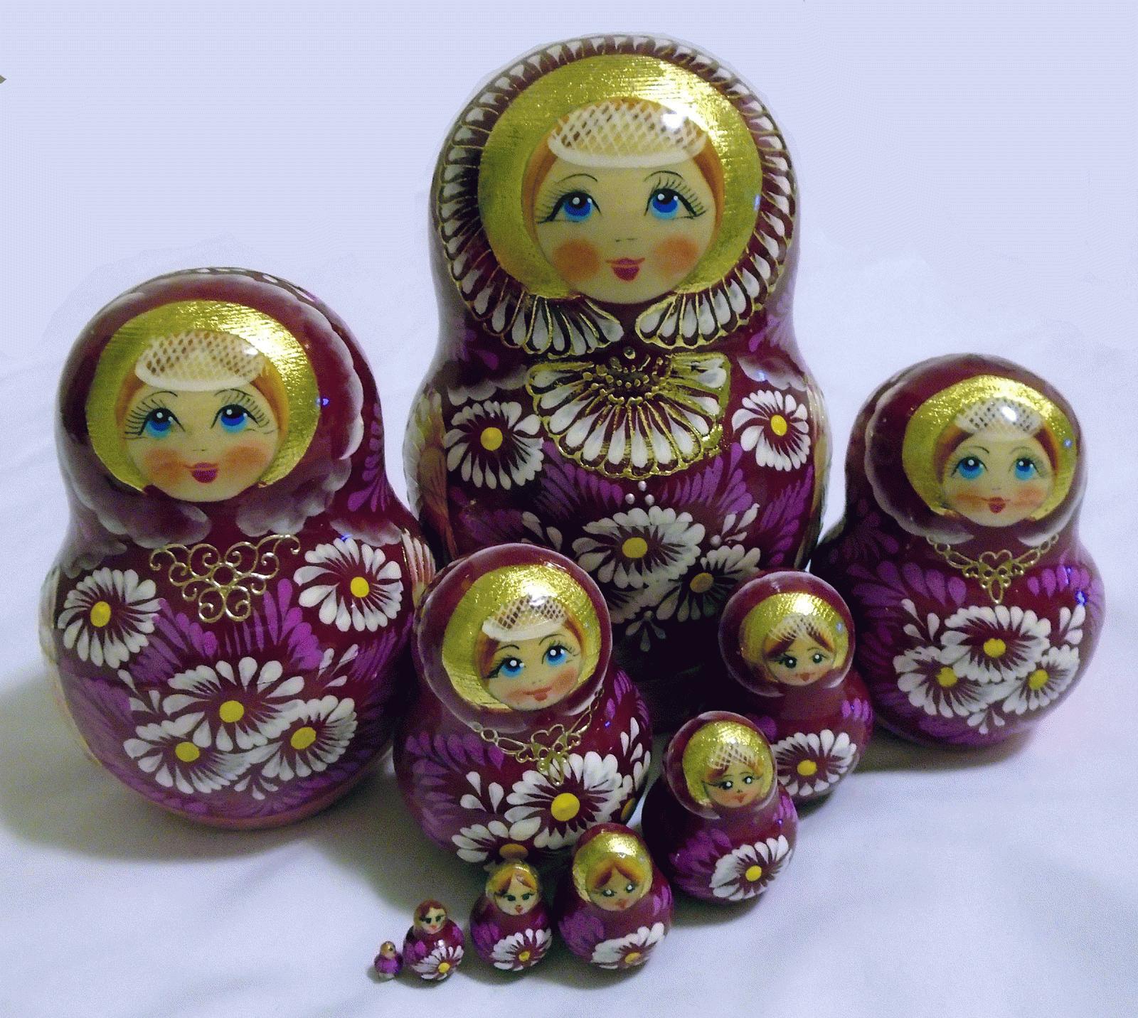 Red Daisy Matryoshka Doll