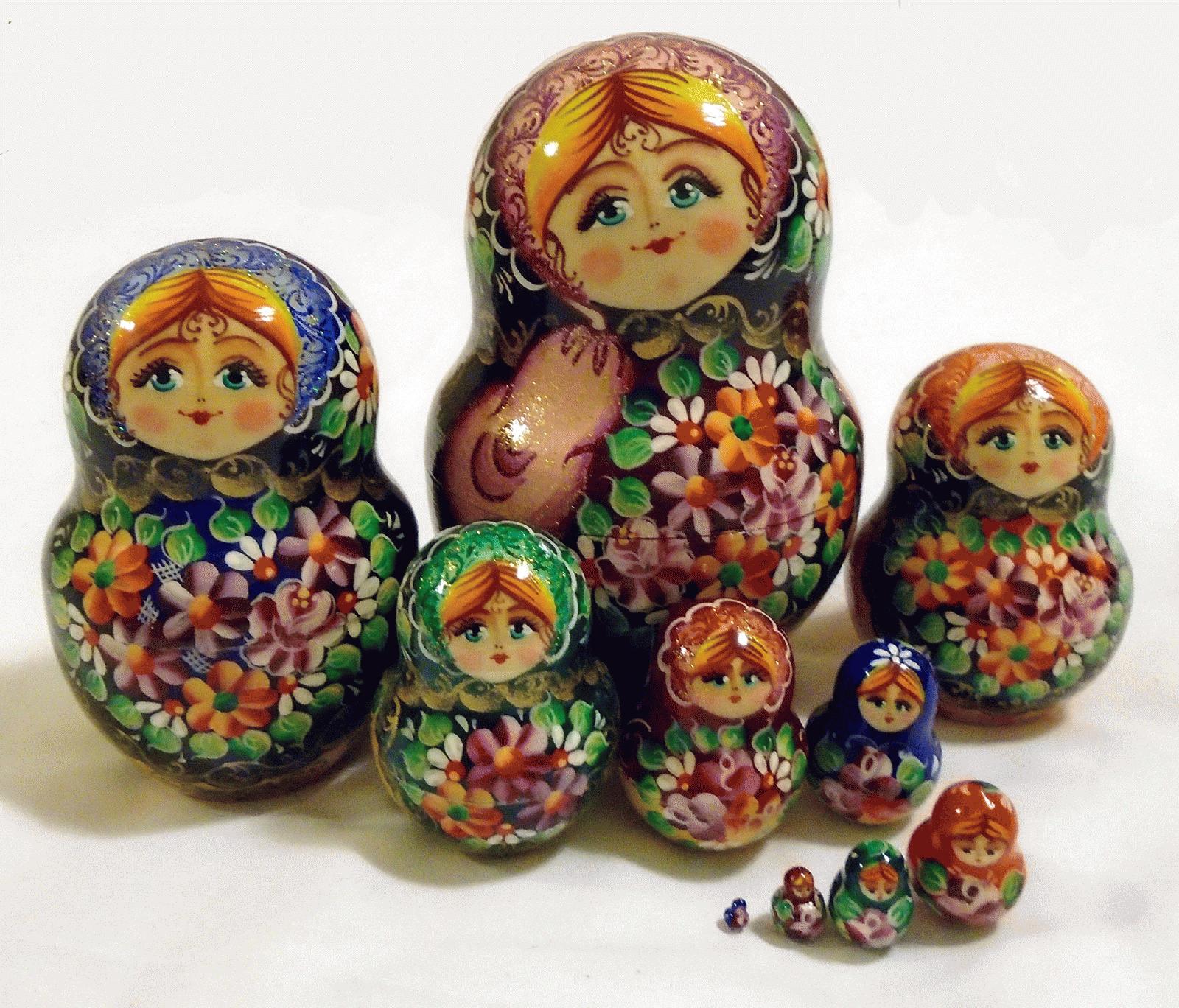 Floral Matryoshka Doll with Baby