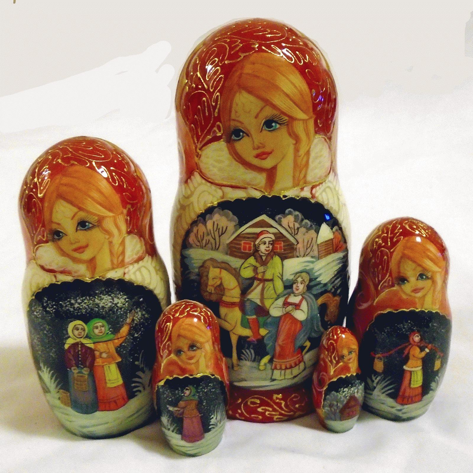 Winter Folk Matryoshka Nesting Doll