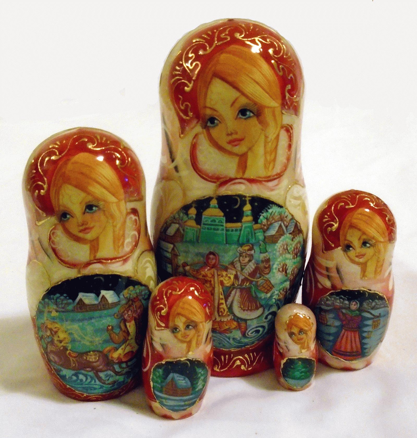 Fairy-Tale Village Matryoshka Nesting Doll