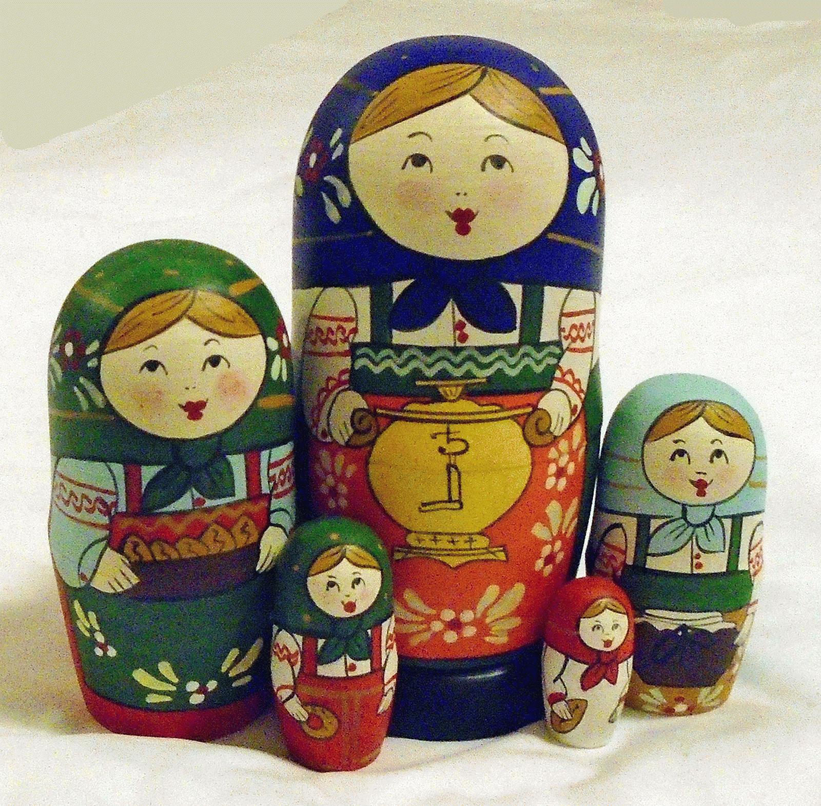 Folk Matryoshka with Samovar