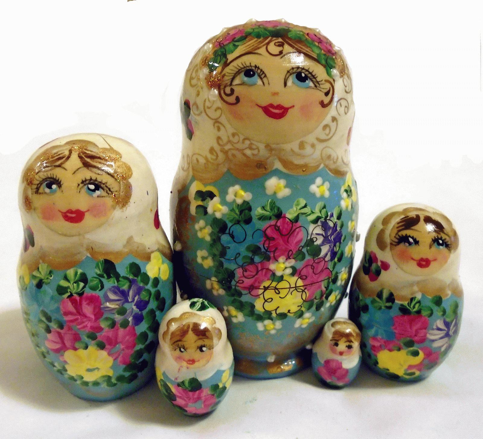 Matryoshka Flowers Nesting Dolls
