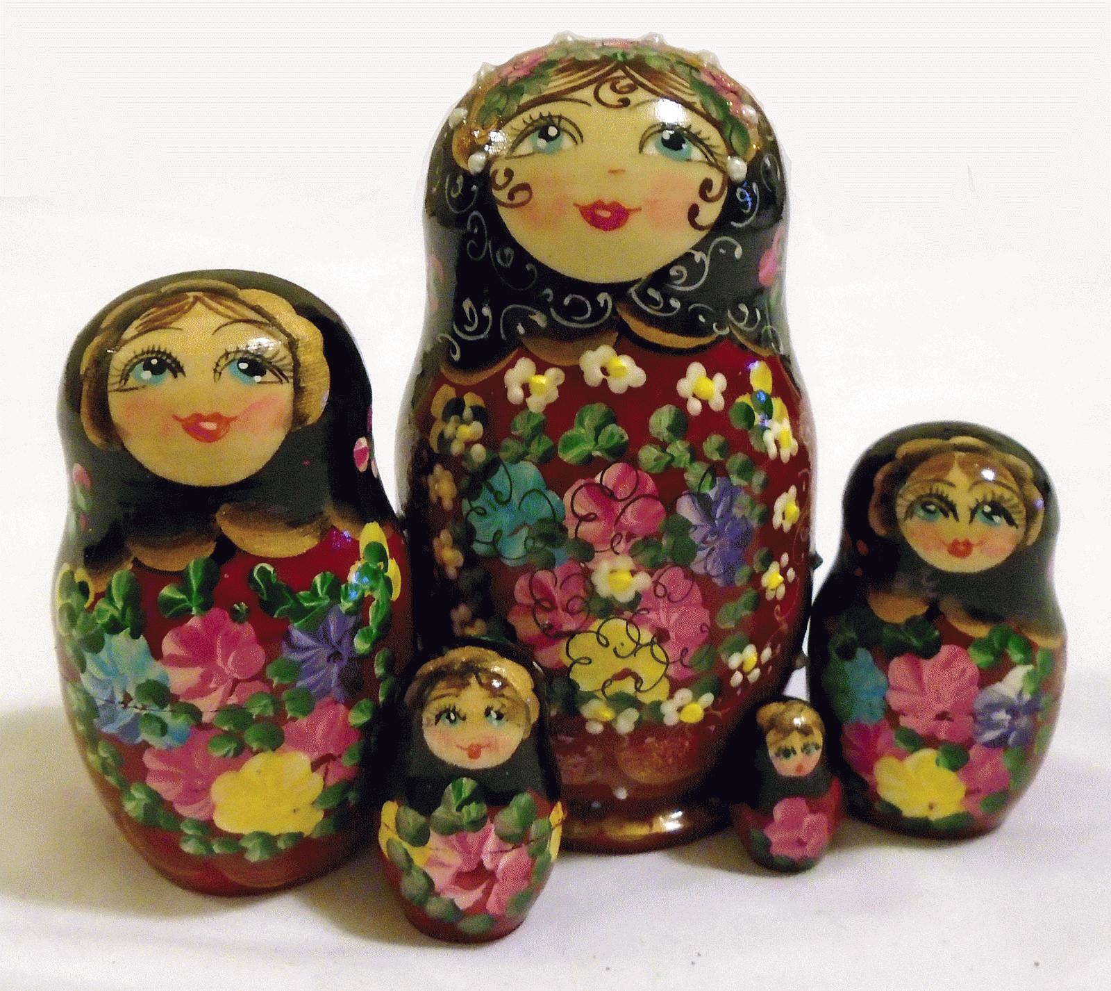 Black Matryoshka Dolls