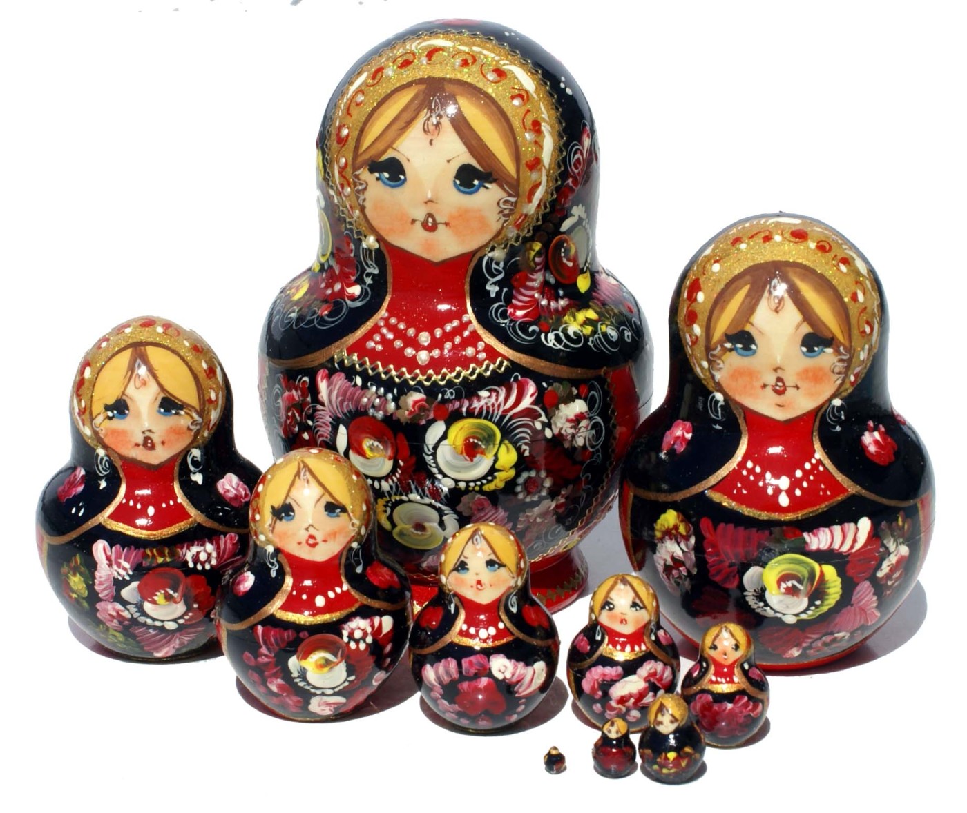 Black & Red Floral Matryoshka