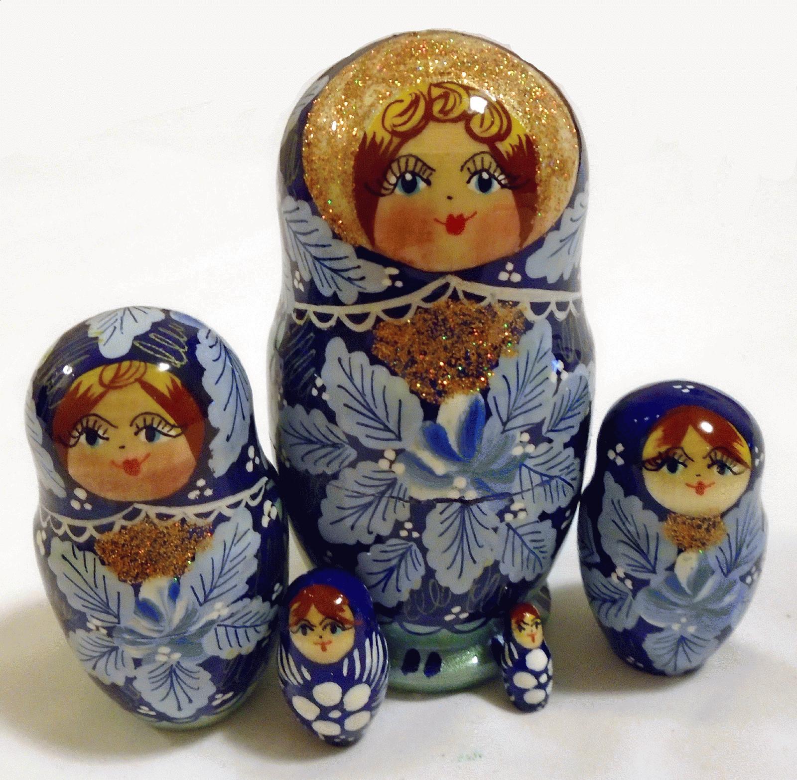 Blue Floral Matryoshka