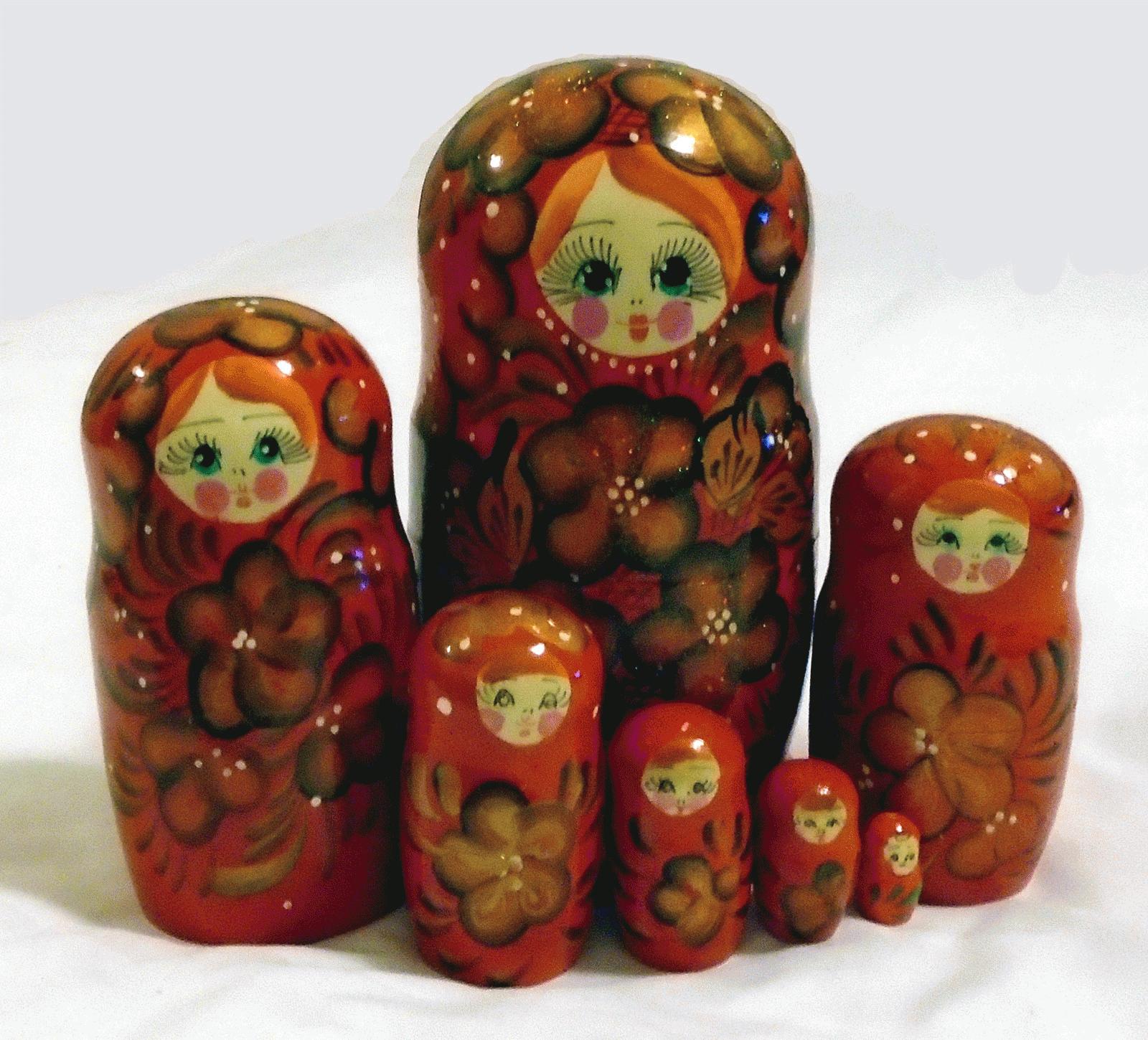 Red Floral Matryoshka Nesting Doll