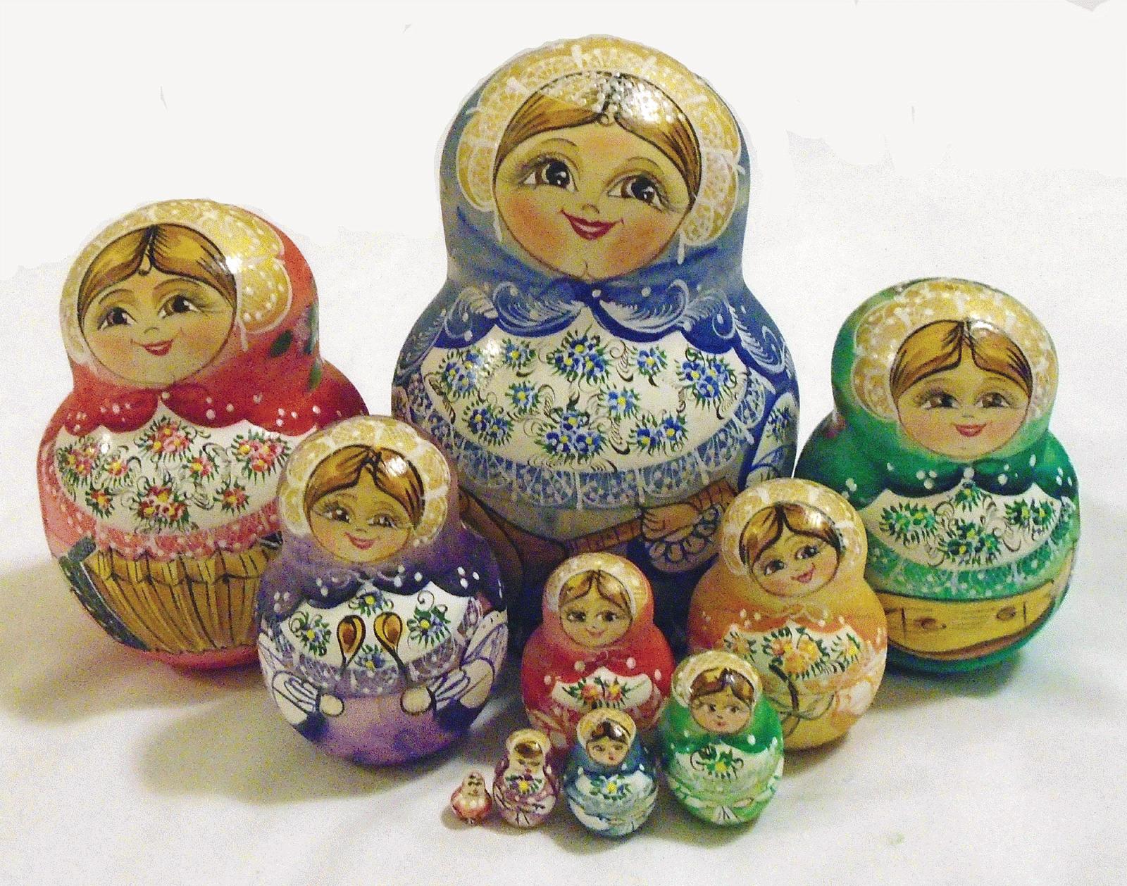 Multicolor Folk Floral Matryoshka
