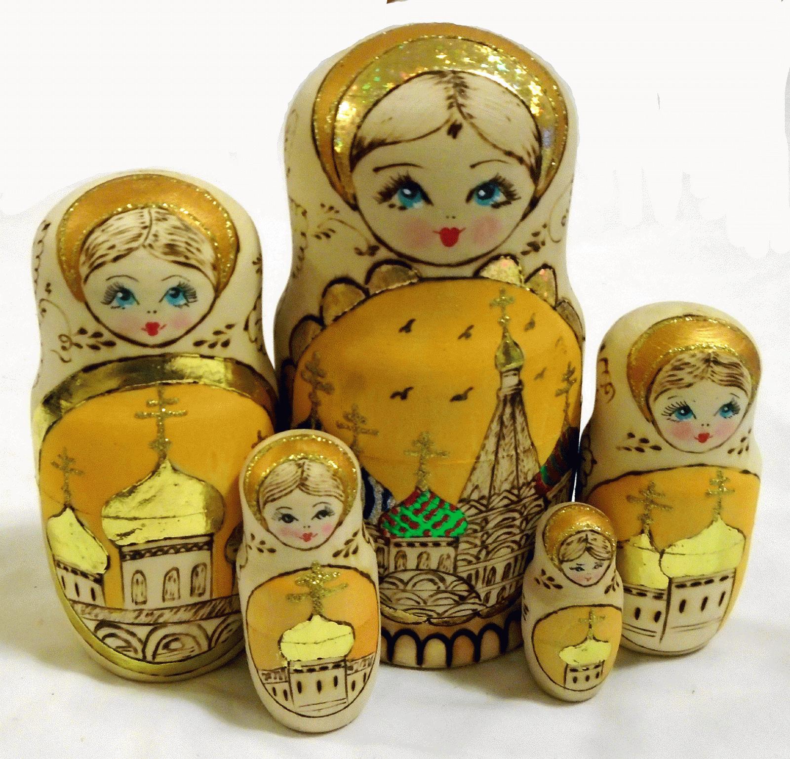 Yellow Church Skyline Matryoshka