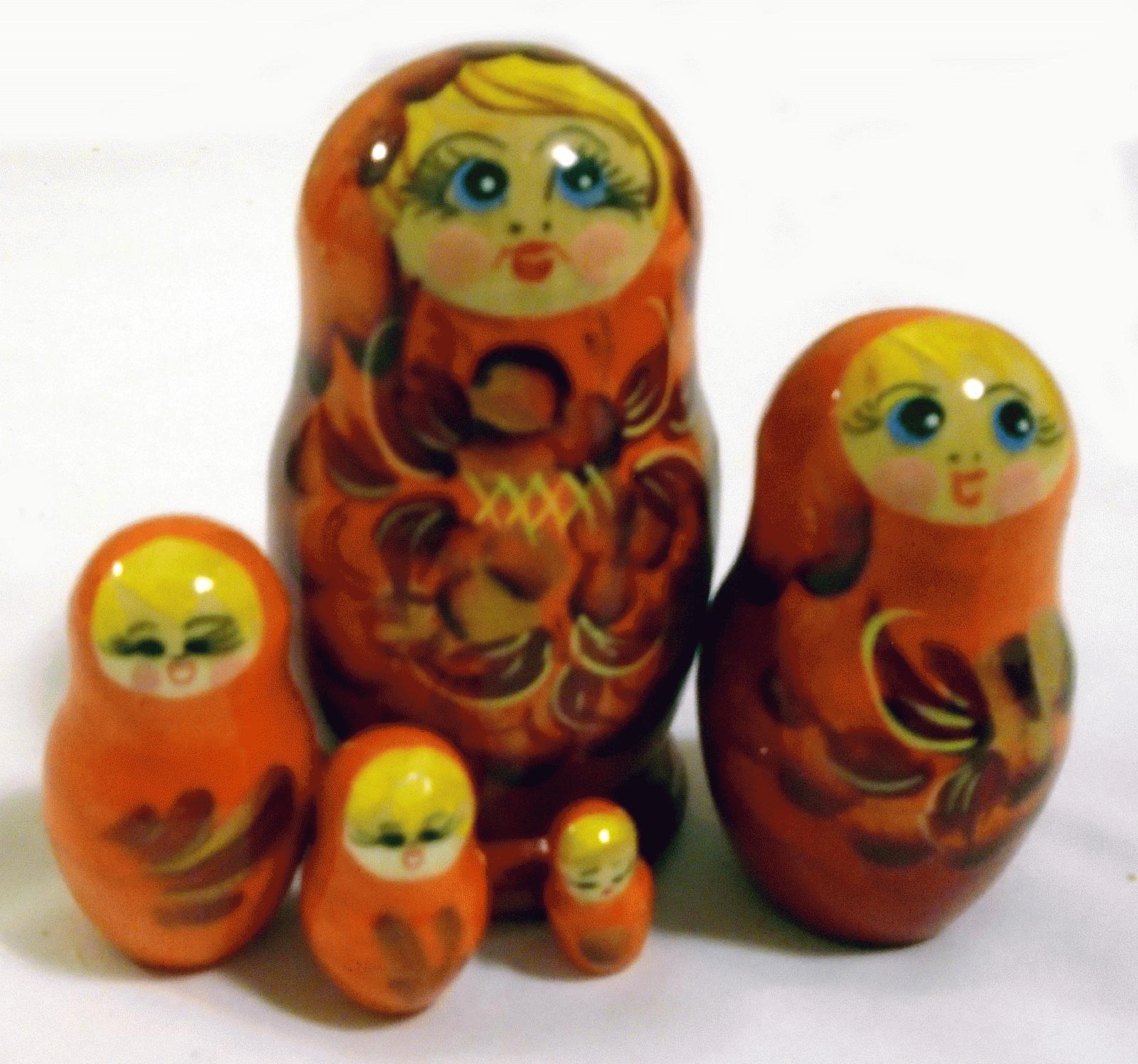 Orange Floral Matryoshka