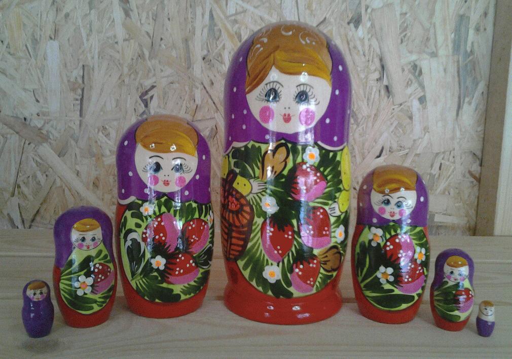 Strawberry Floral Matryoshka Nesting Doll