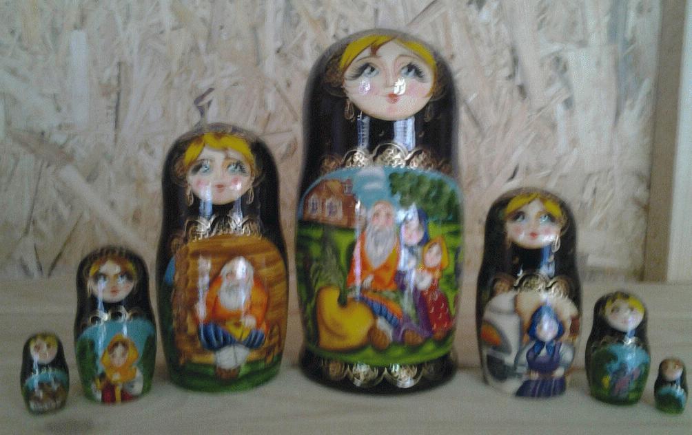 Fairy Tale Folk Scene Matryoshka Doll