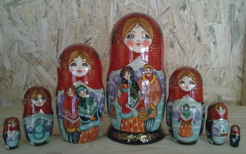 Winter Folk Family Matryoshka Doll
