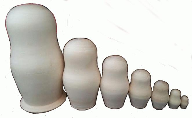 Unpainted Wooden Matryoshka