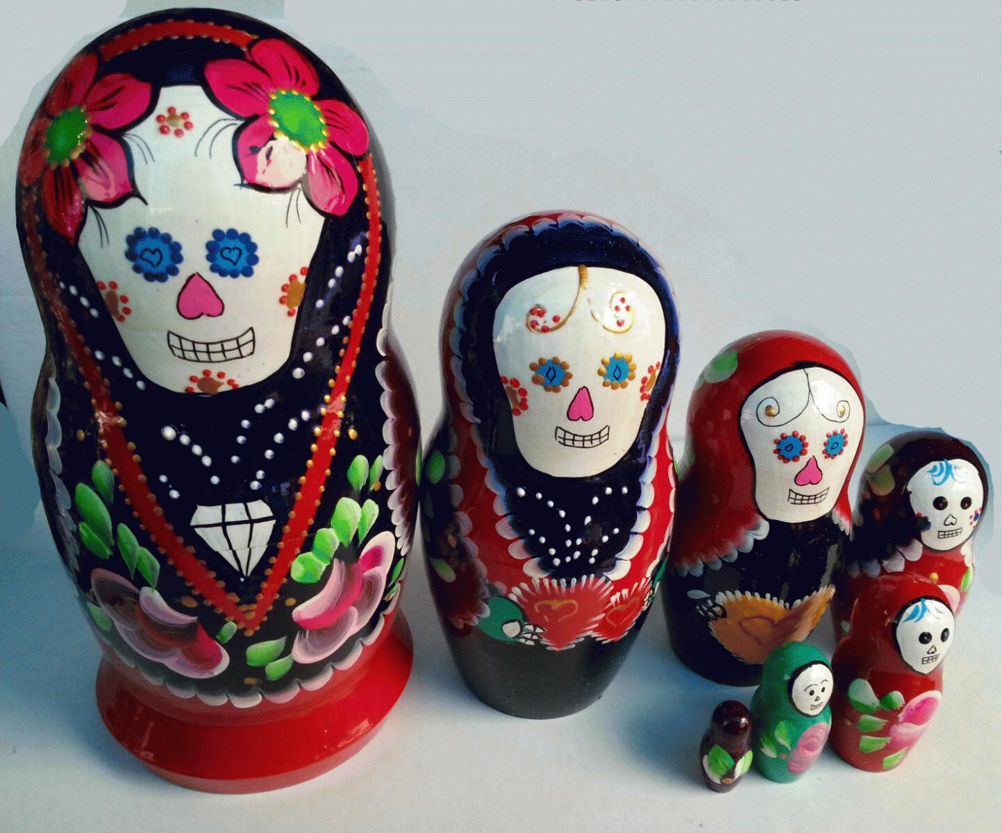 Day of the Dead Floral Skull Matryoshka