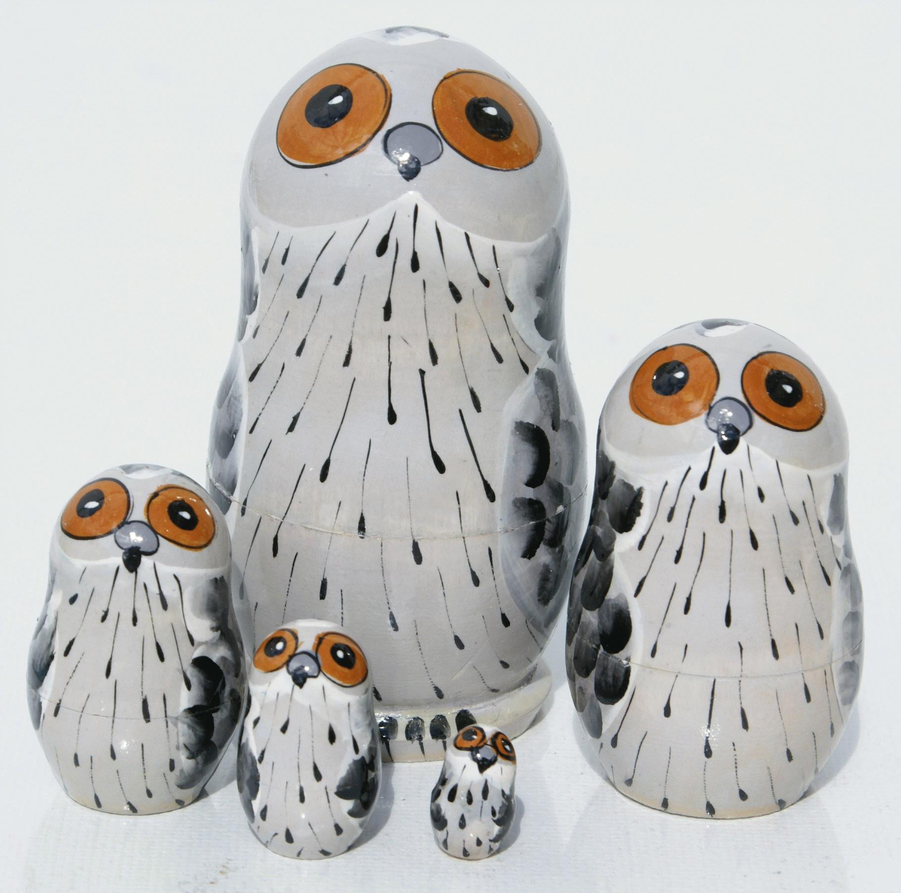 Gray Owl Matryoshka