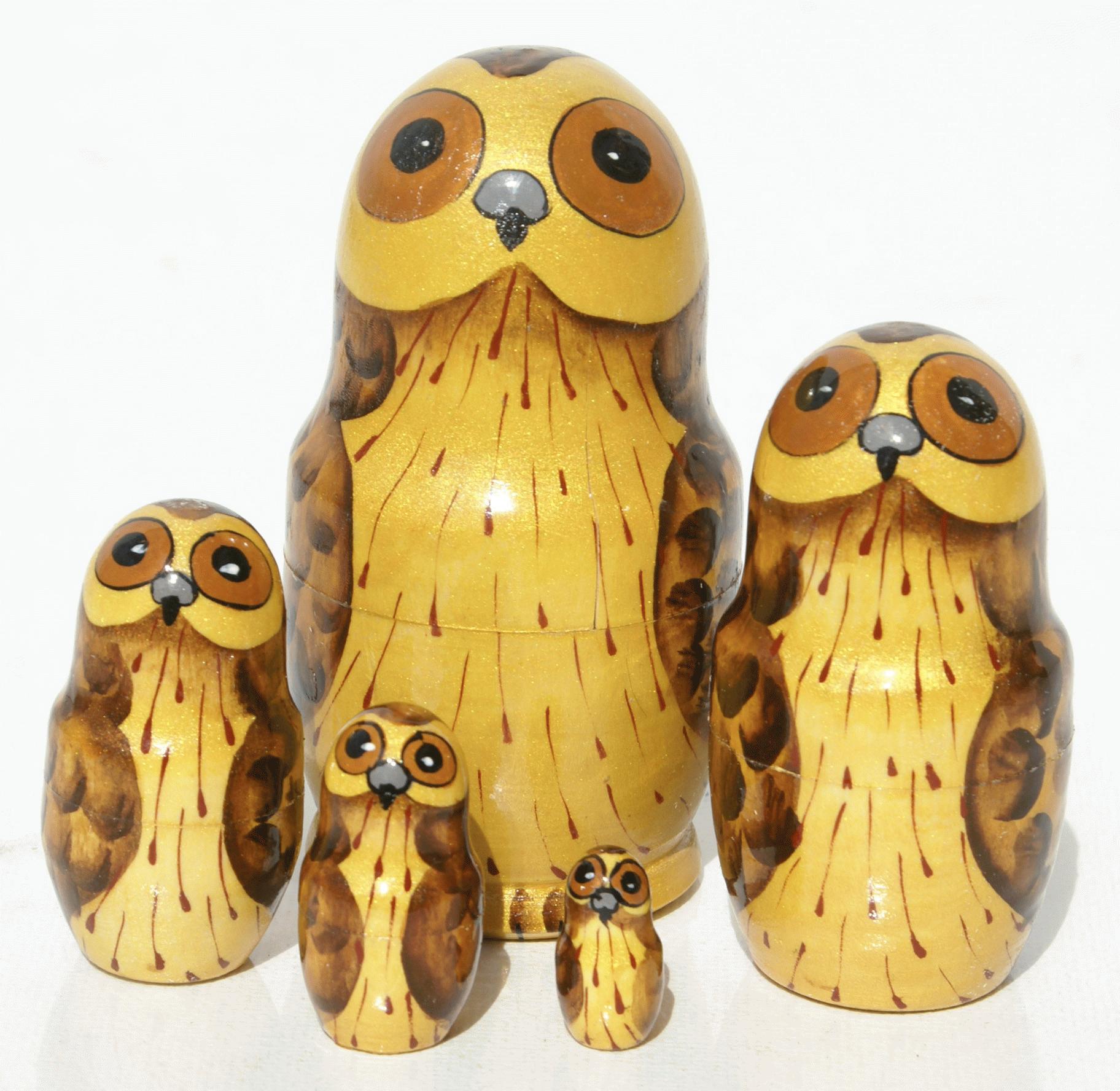 Owl-Shaped Matryoshka Nesting Doll