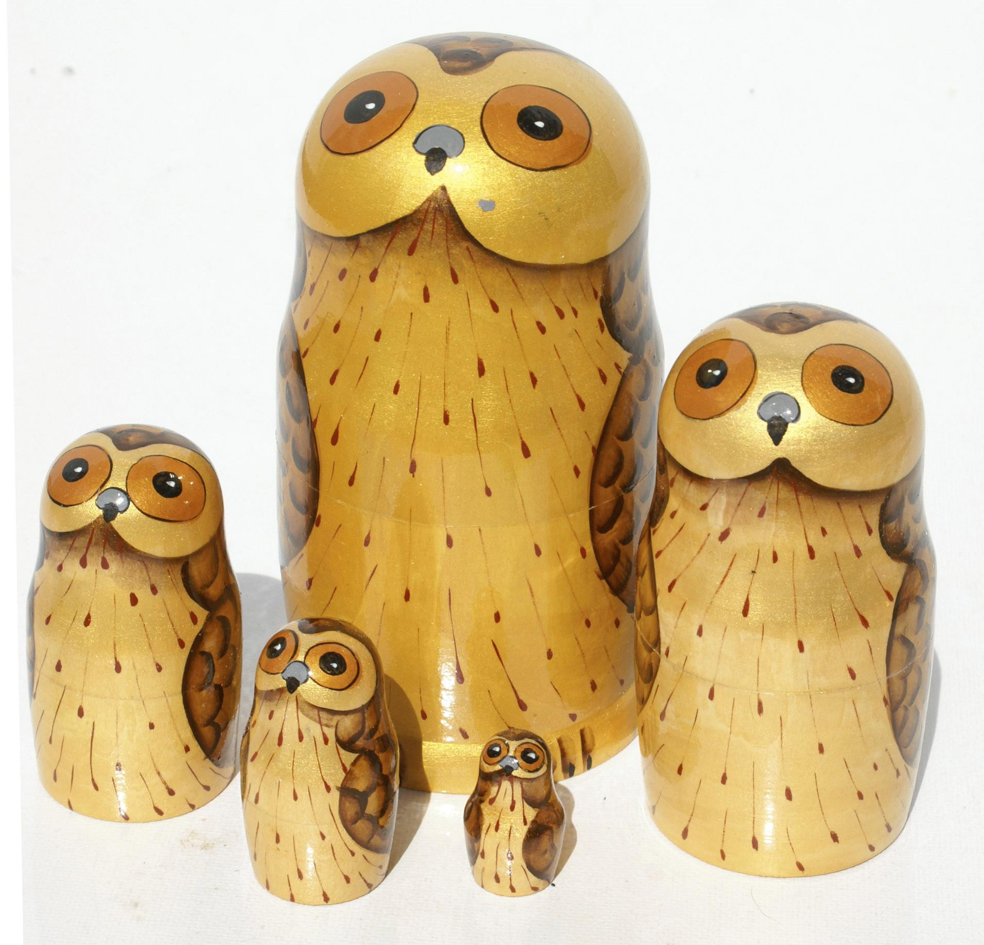 Brown Owl (Forest Owl) Matryoshka
