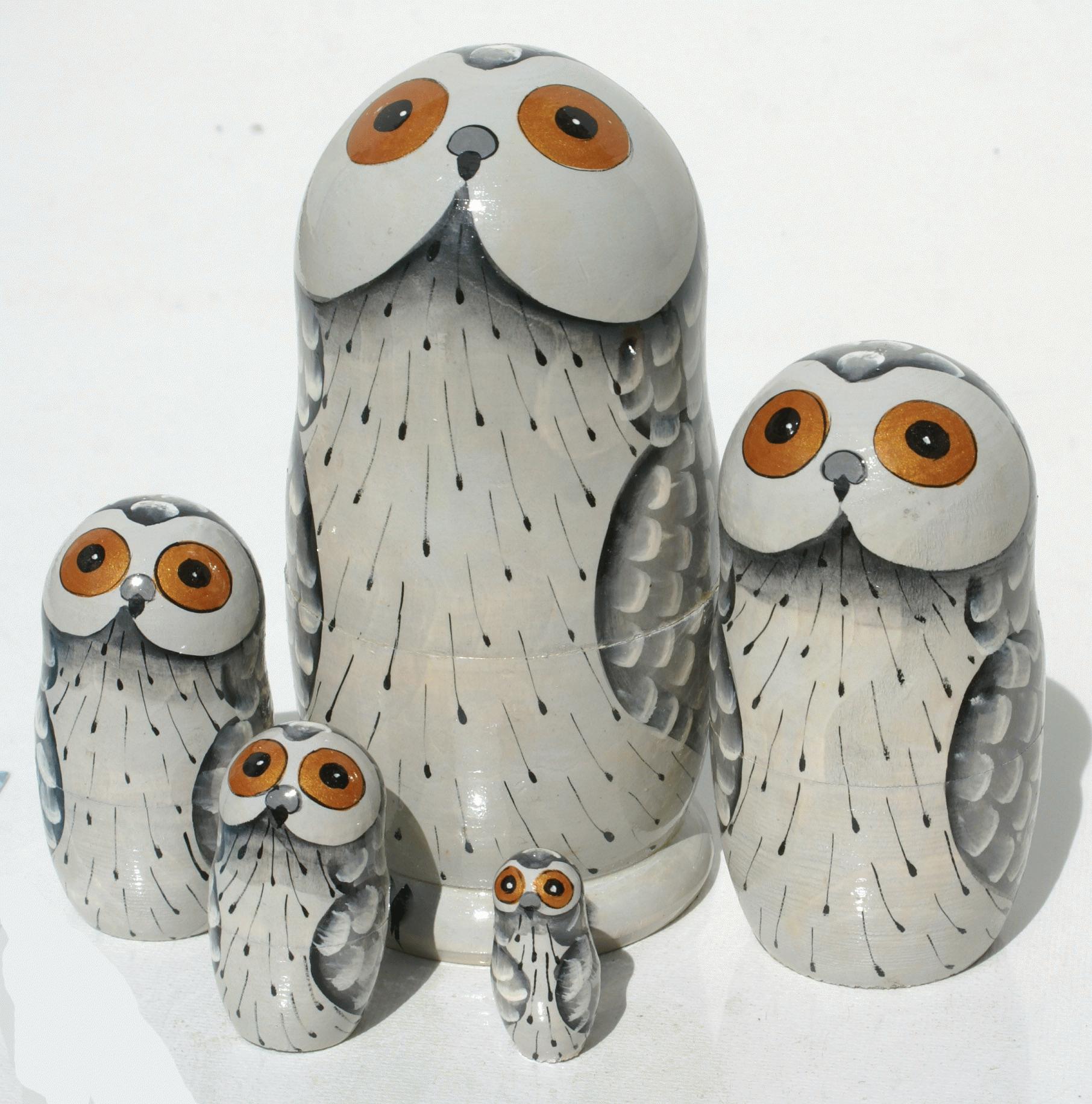 Snowy Owl (Polar Owl) Matryoshka