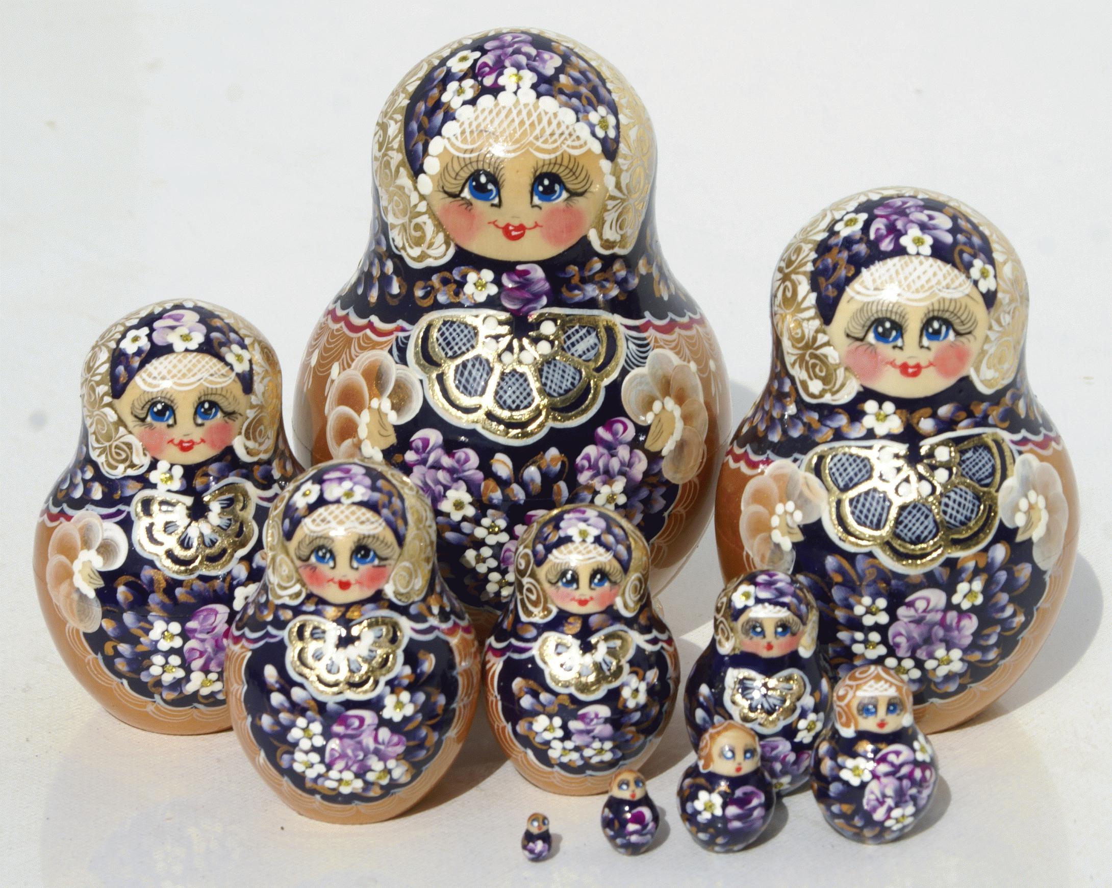 Russian Floral Matryoshka Nesting Dolls