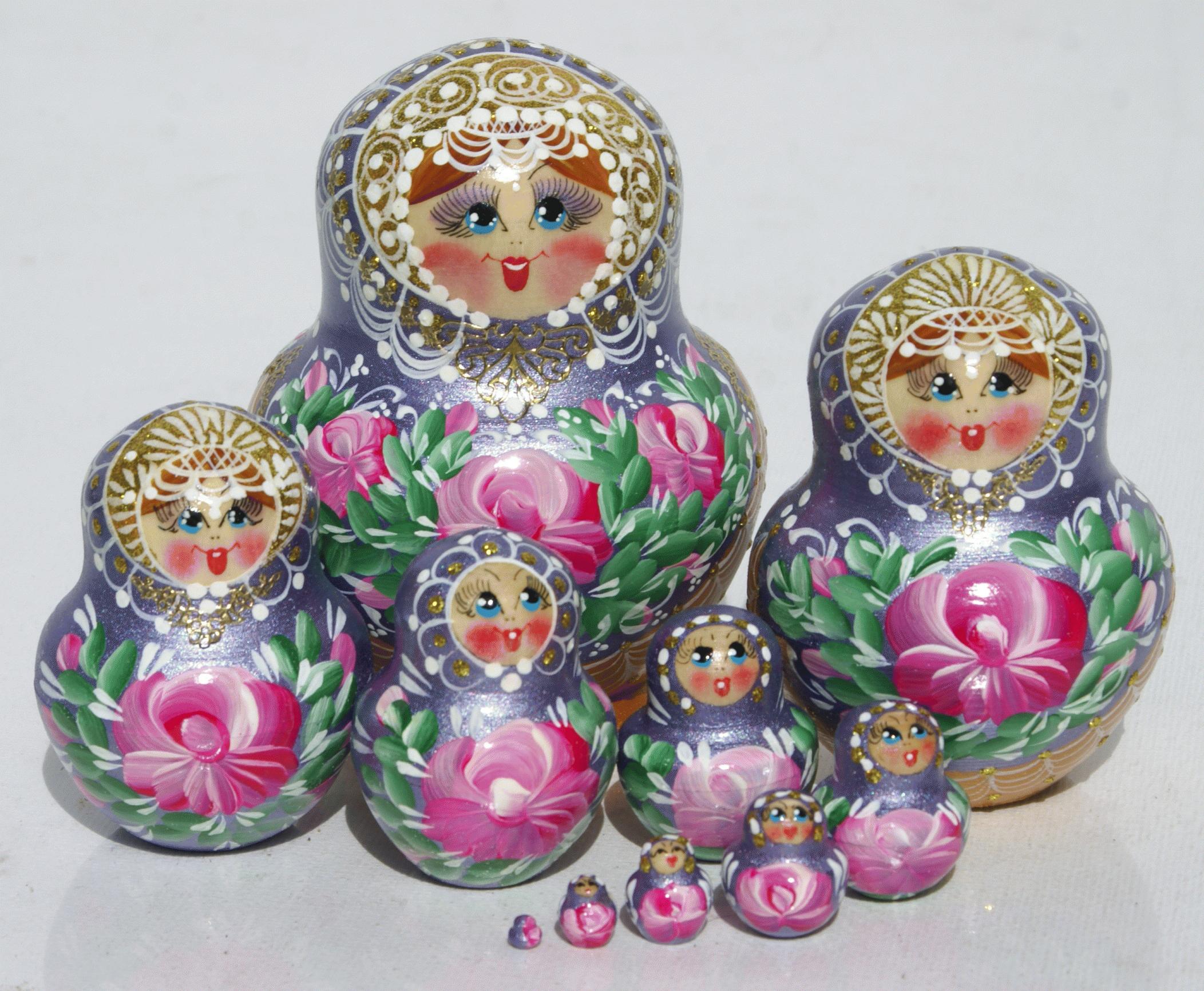 Lavender Rose Matryoshka Set
