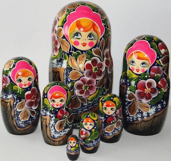 Floral 7-Piece Nesting Dolls Set