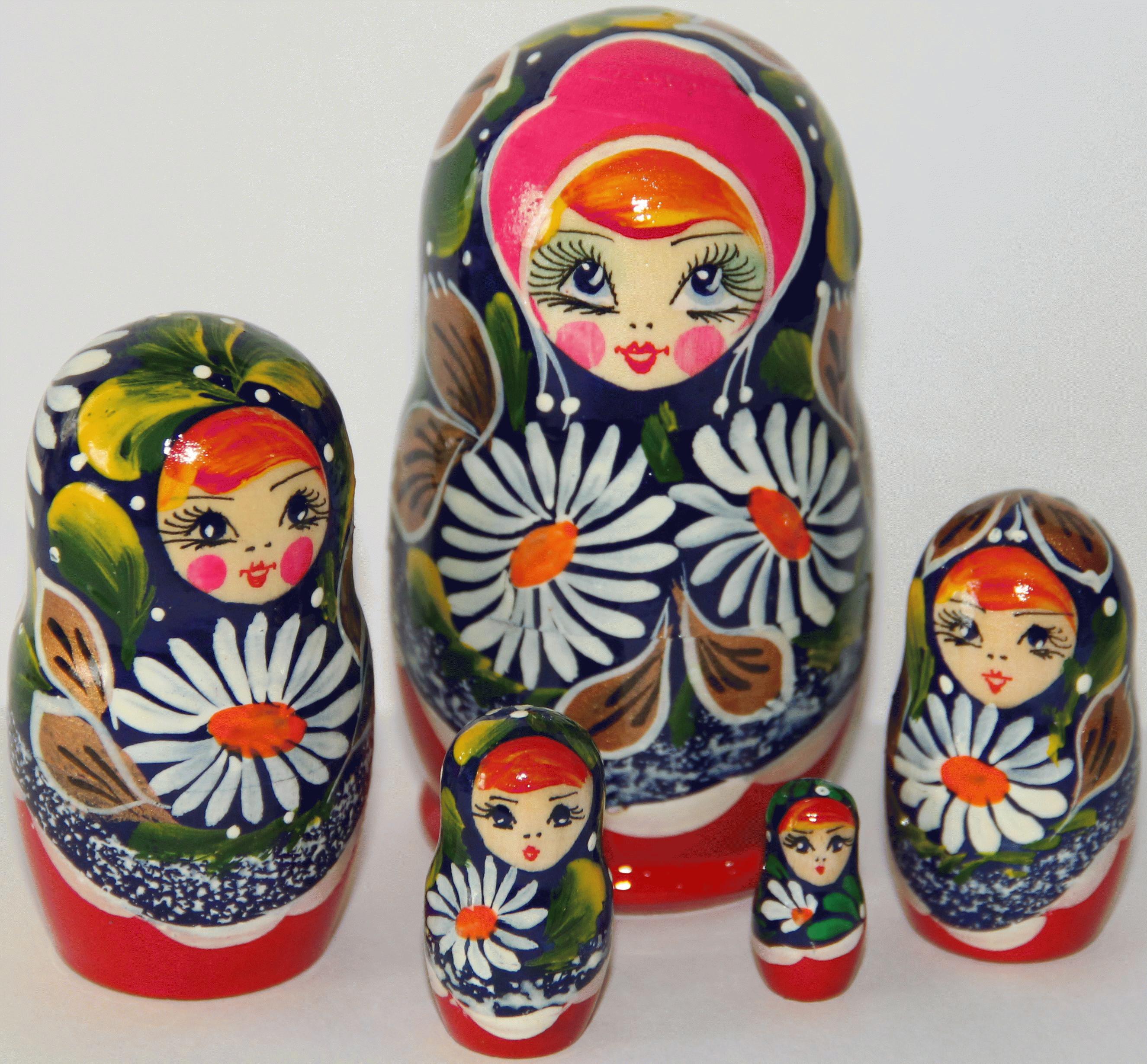 Hand-Painted Daisy Matryoshka