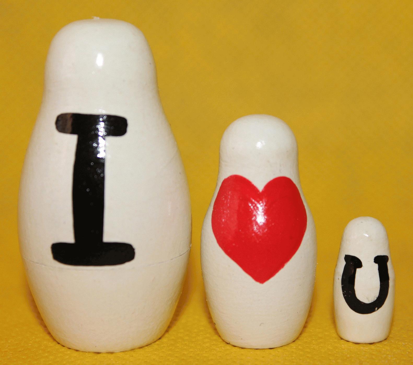 White Mini Love Matryoshka