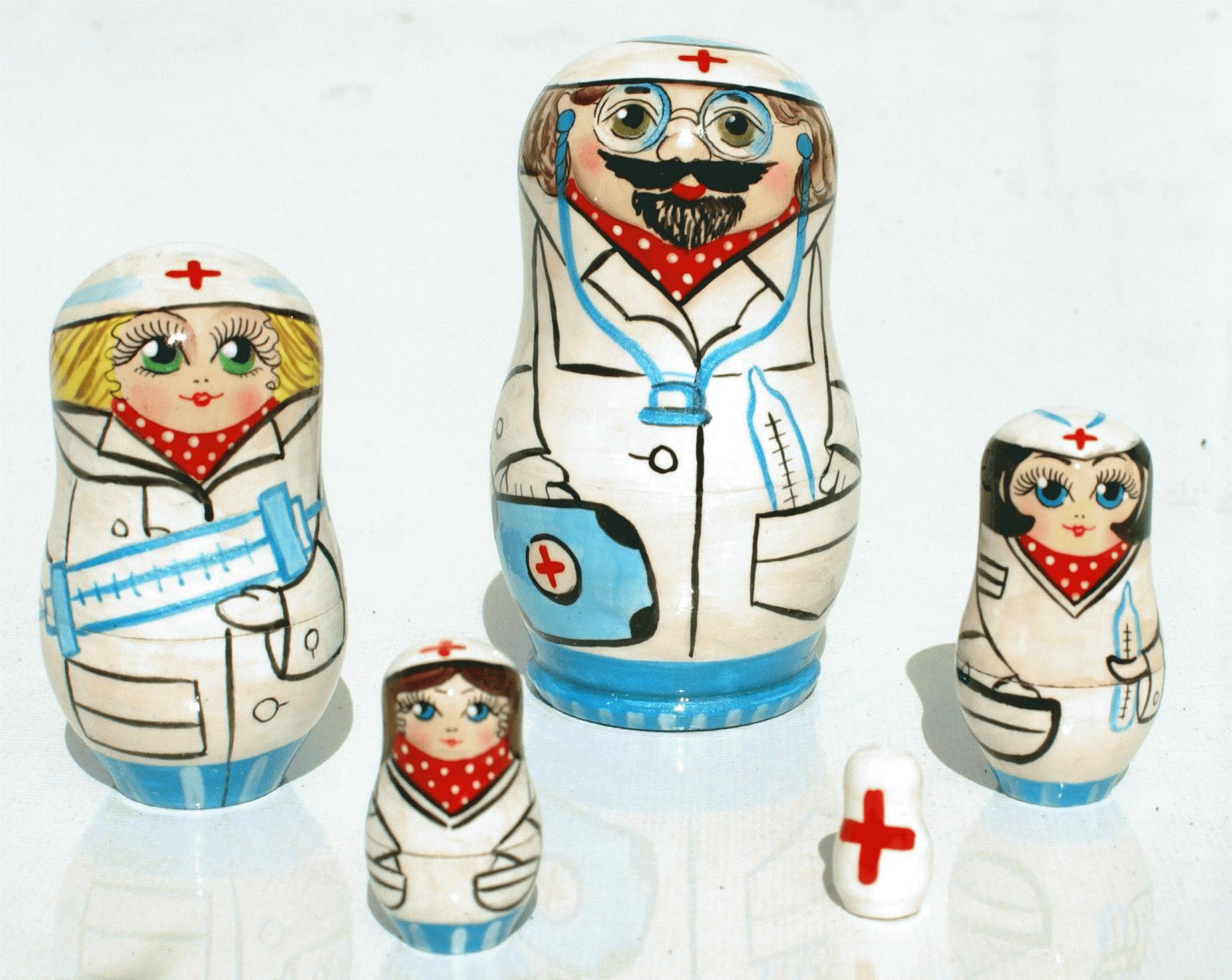 Doctor & Nurse Matryoshka Nesting Dolls