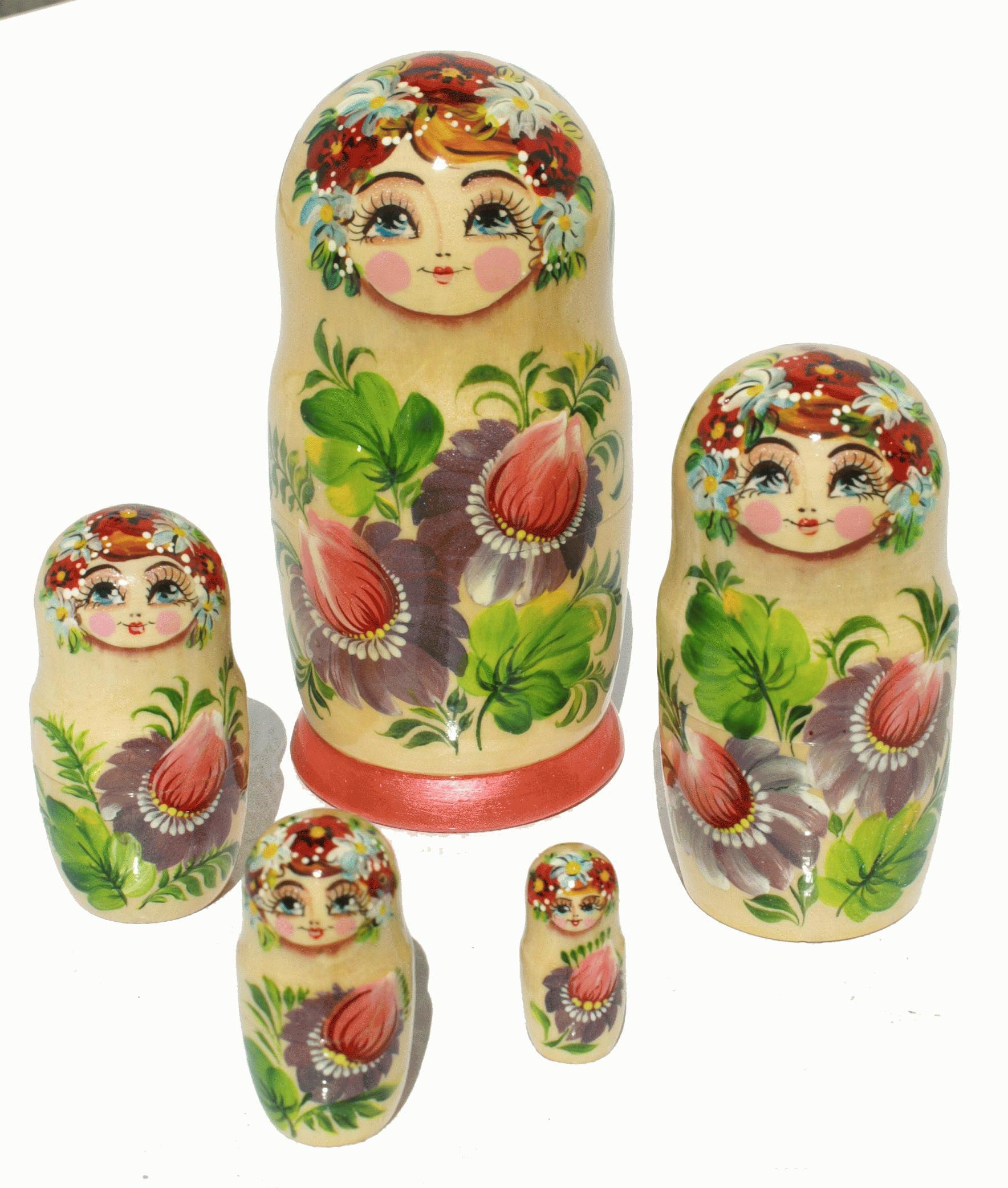 Flowers Matryoshka Nesting Dolls