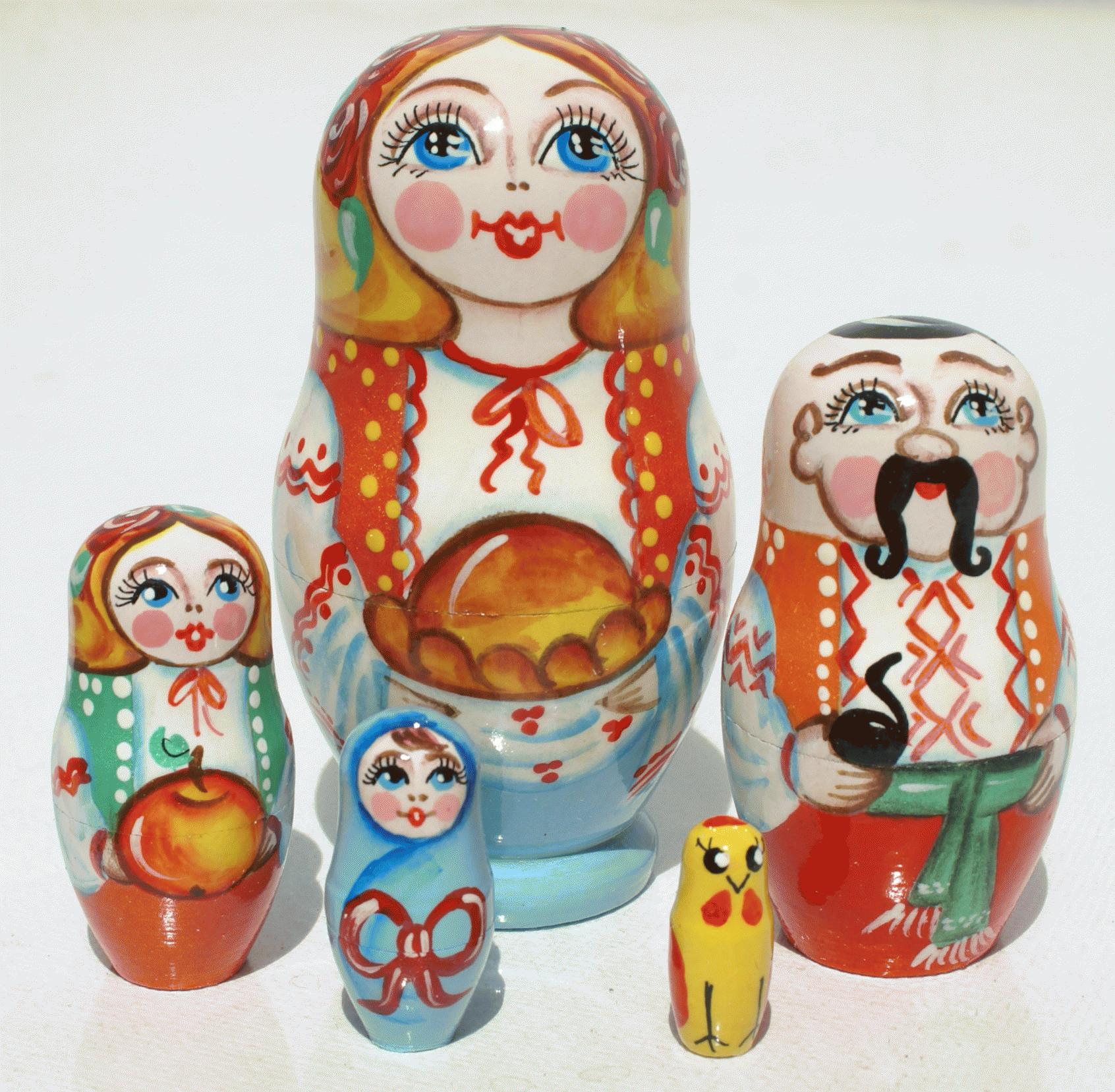 Folk Nesting Dolls Set