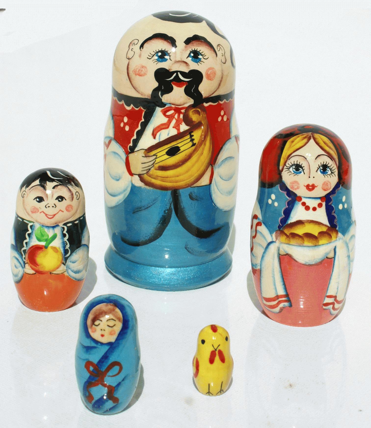 Folk Family Matryoshka Nesting Doll