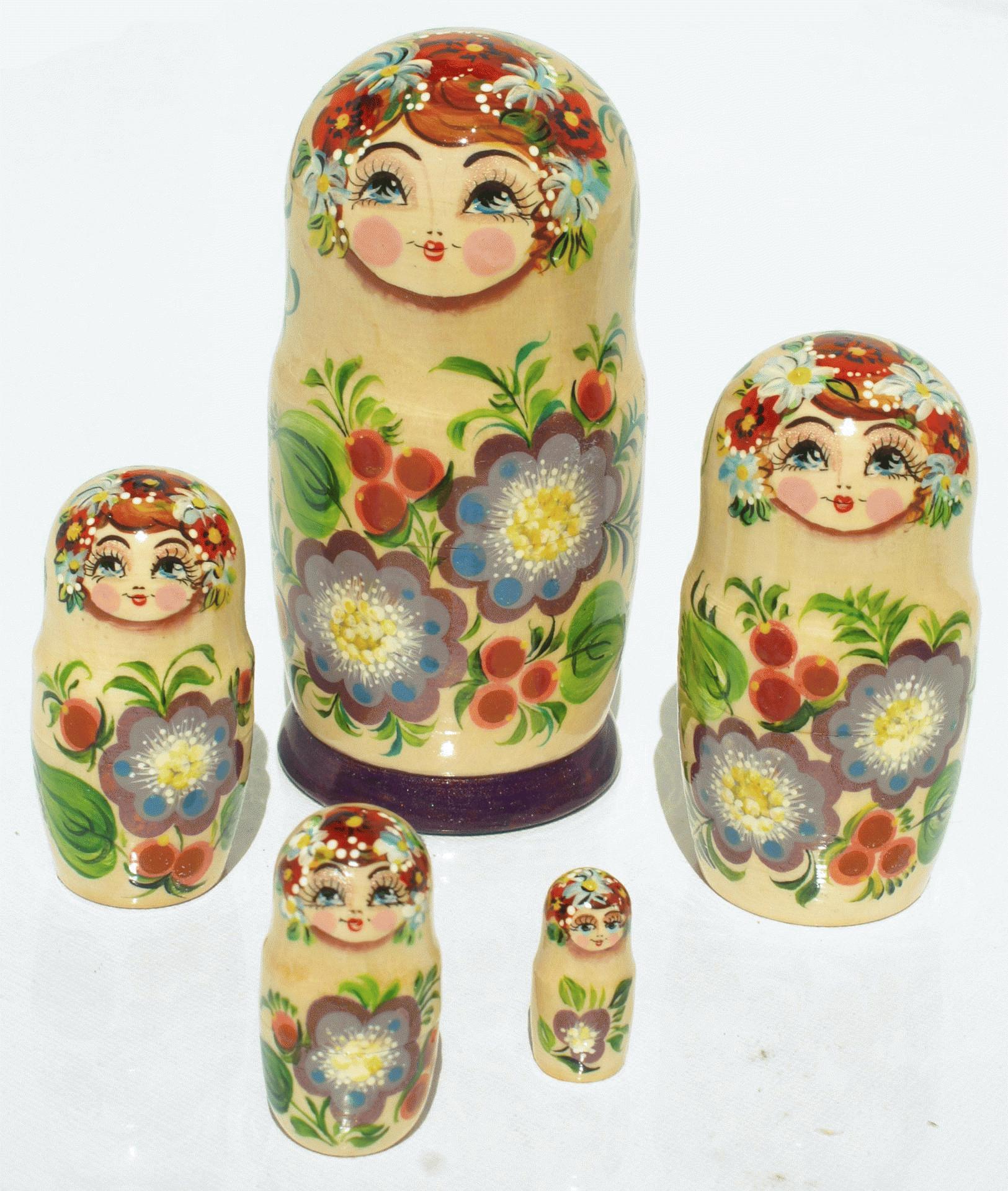 Floral Matryoshka Nesting Doll Set