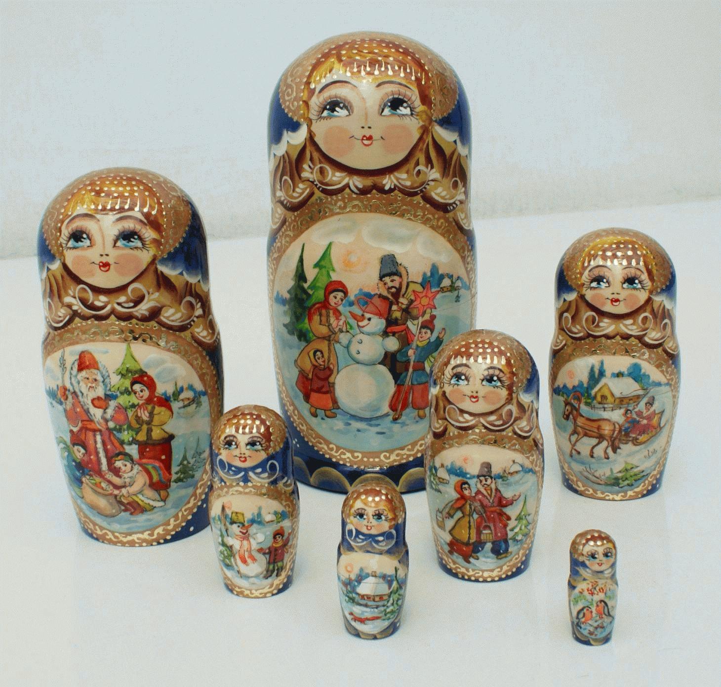 Christmas Matryoshka Nesting Dolls